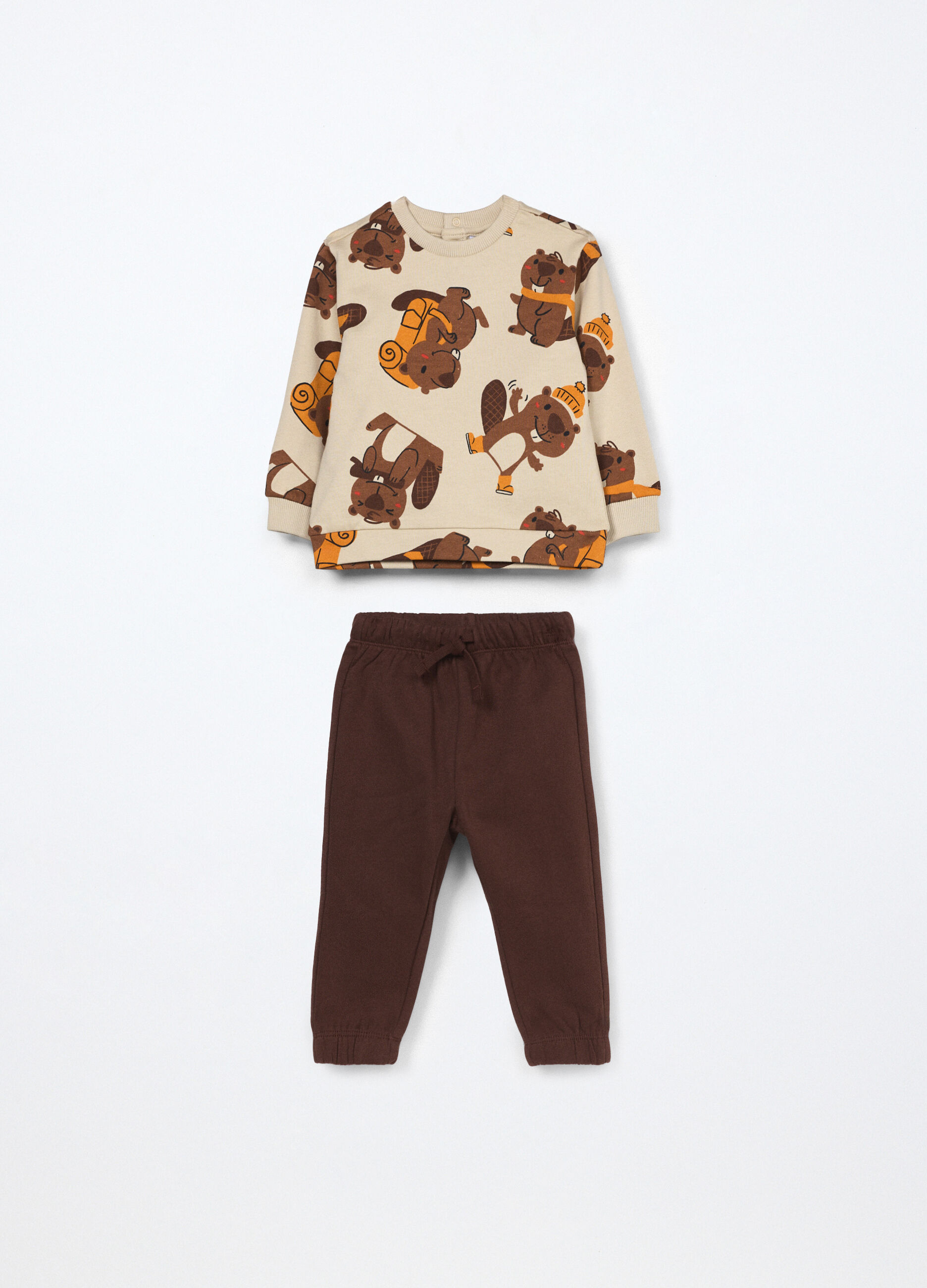 Jogging set in puro cotone fleece neonato_0