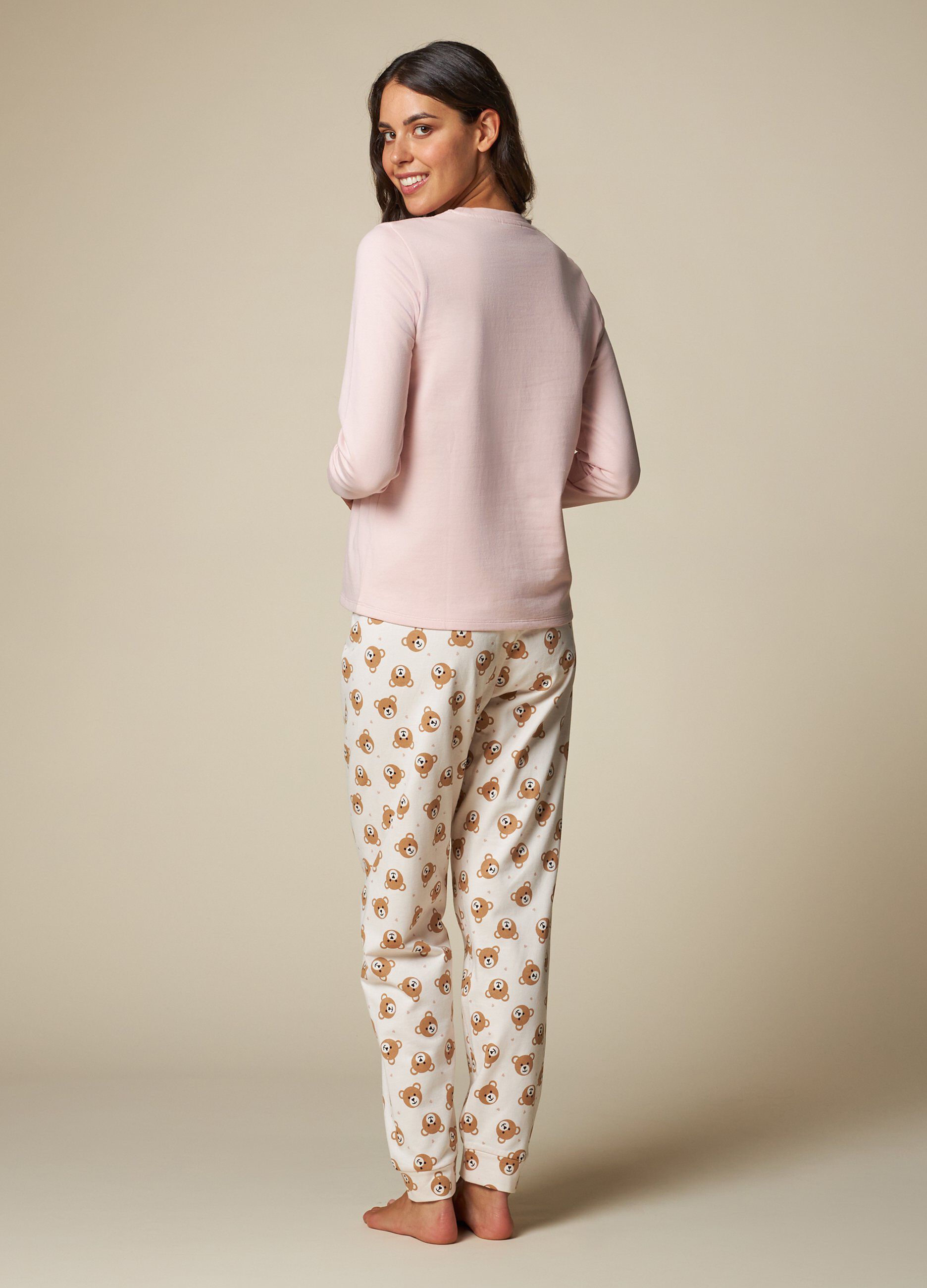 Set pigiama lungo con stampa glitter donna