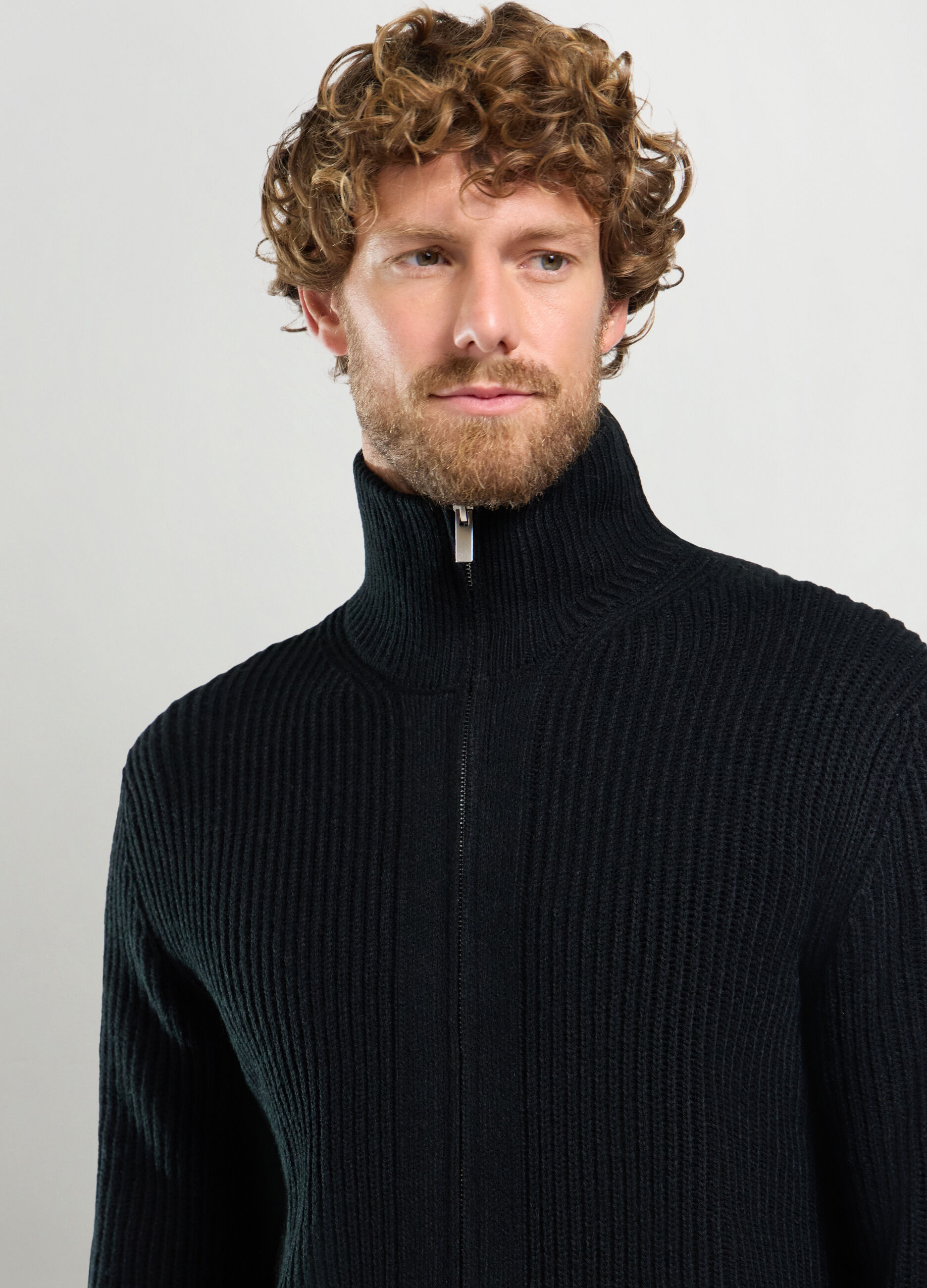 Maglione lupetto ful zip a costa inglese uomo_2
