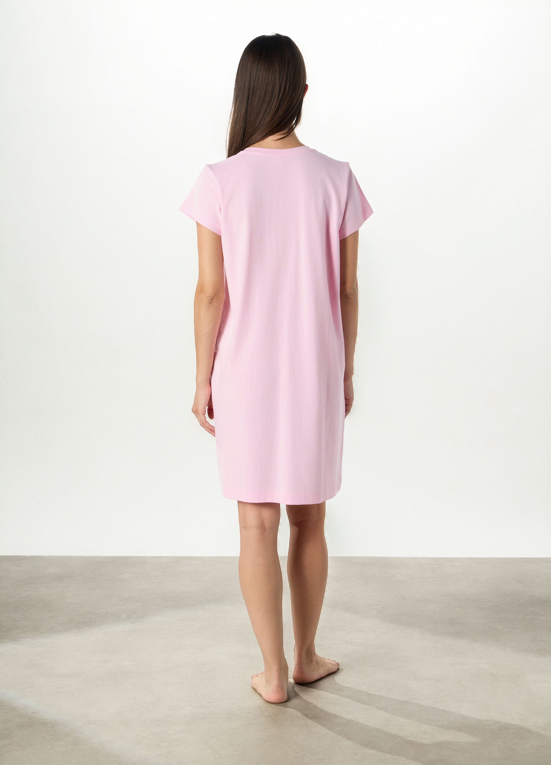 Camicia da notte in puro cotone a maniche corte donna