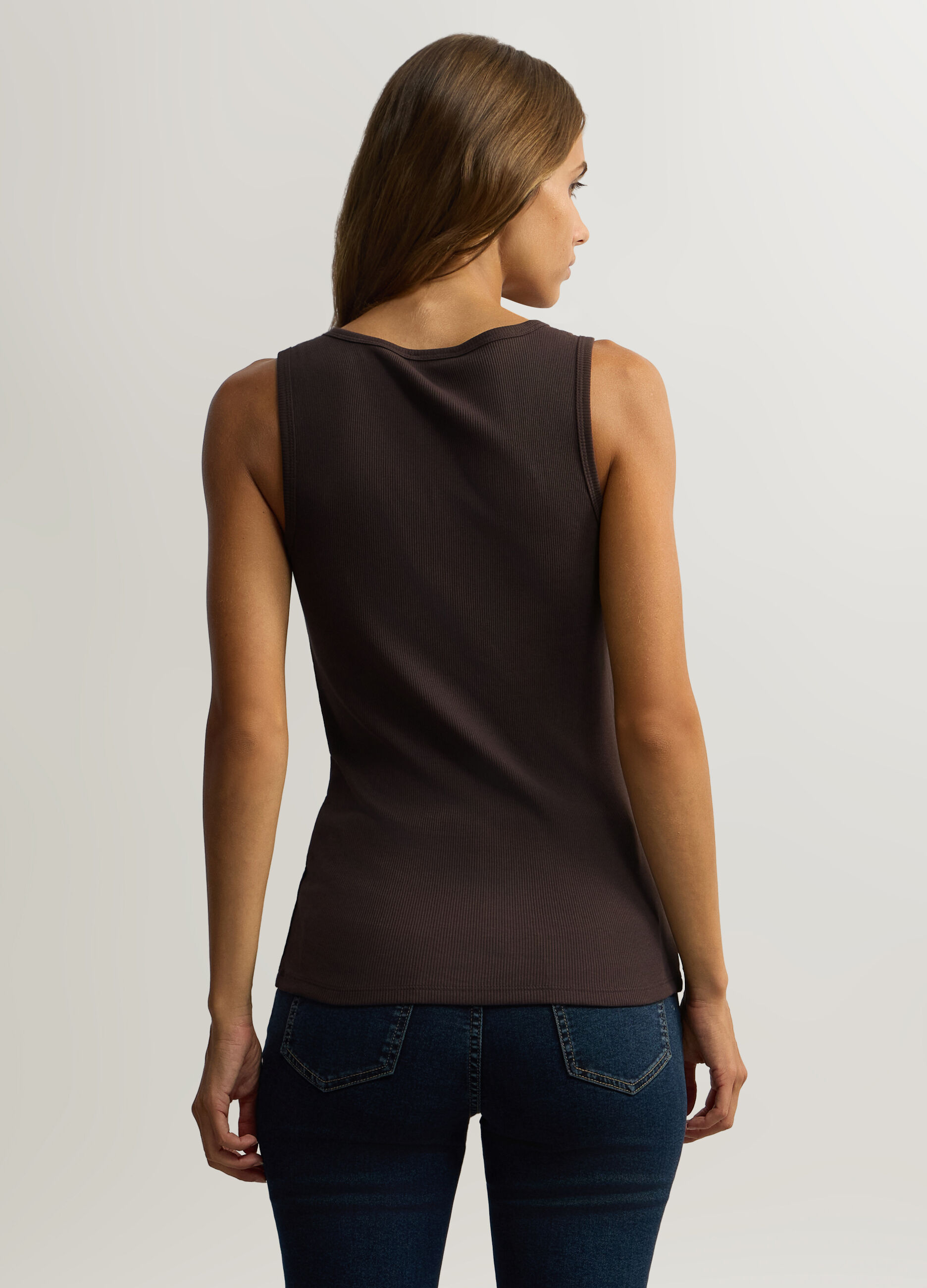 Canotta Fitted con scollo rotondo donna_1