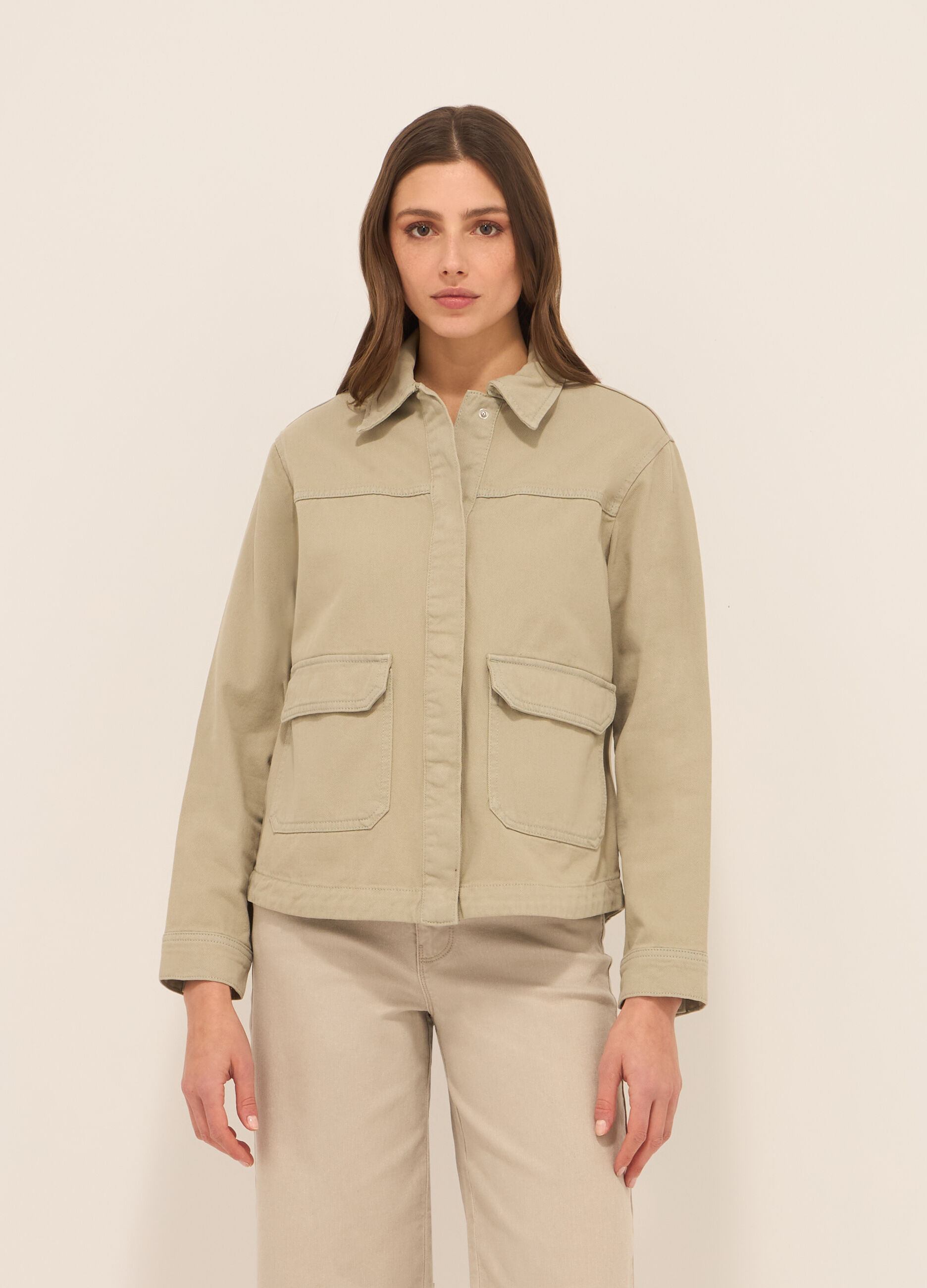 Giacca in denim di puro cotone donna