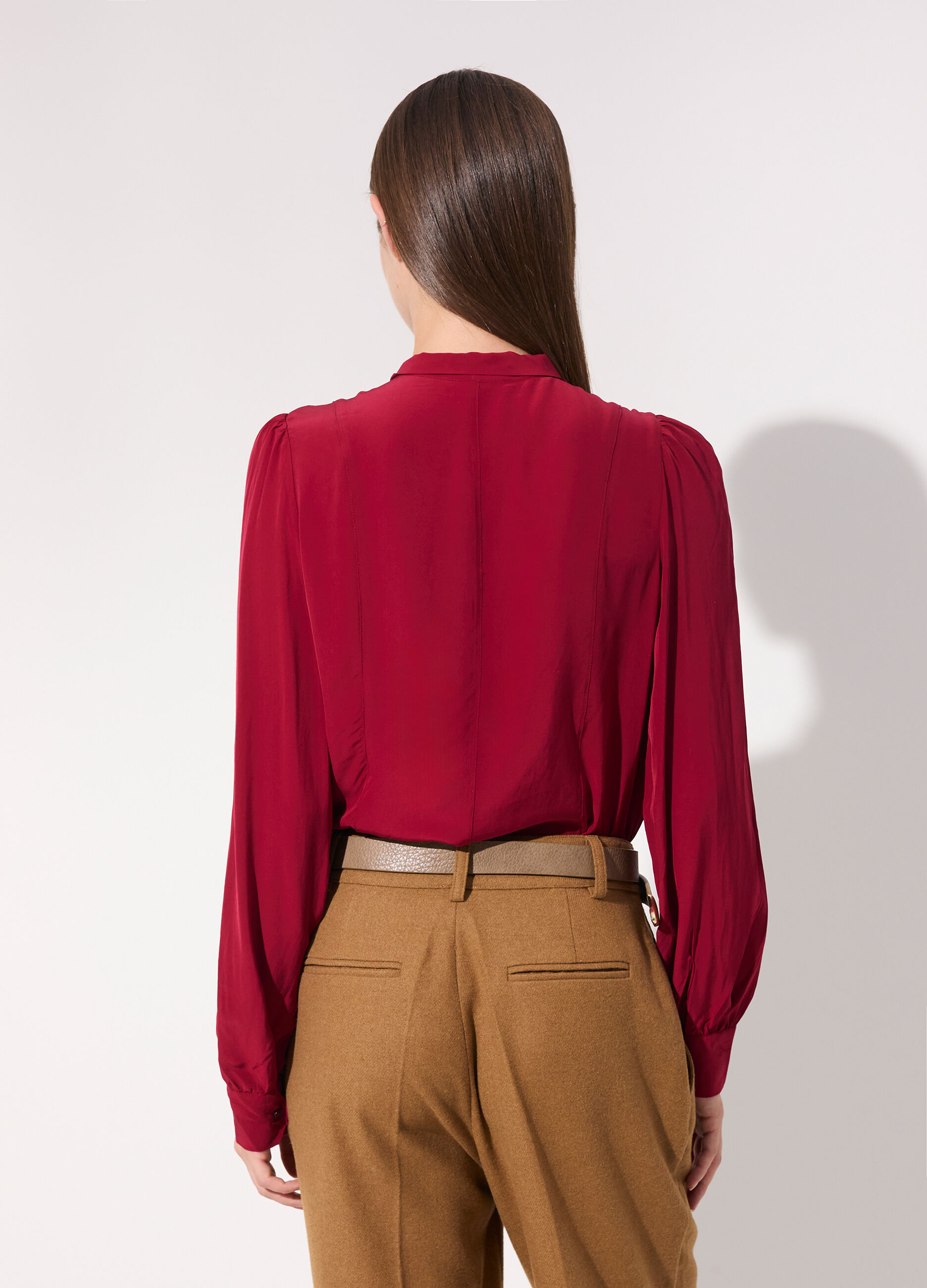 Blusa crêpe a maniche lunghe donna_2