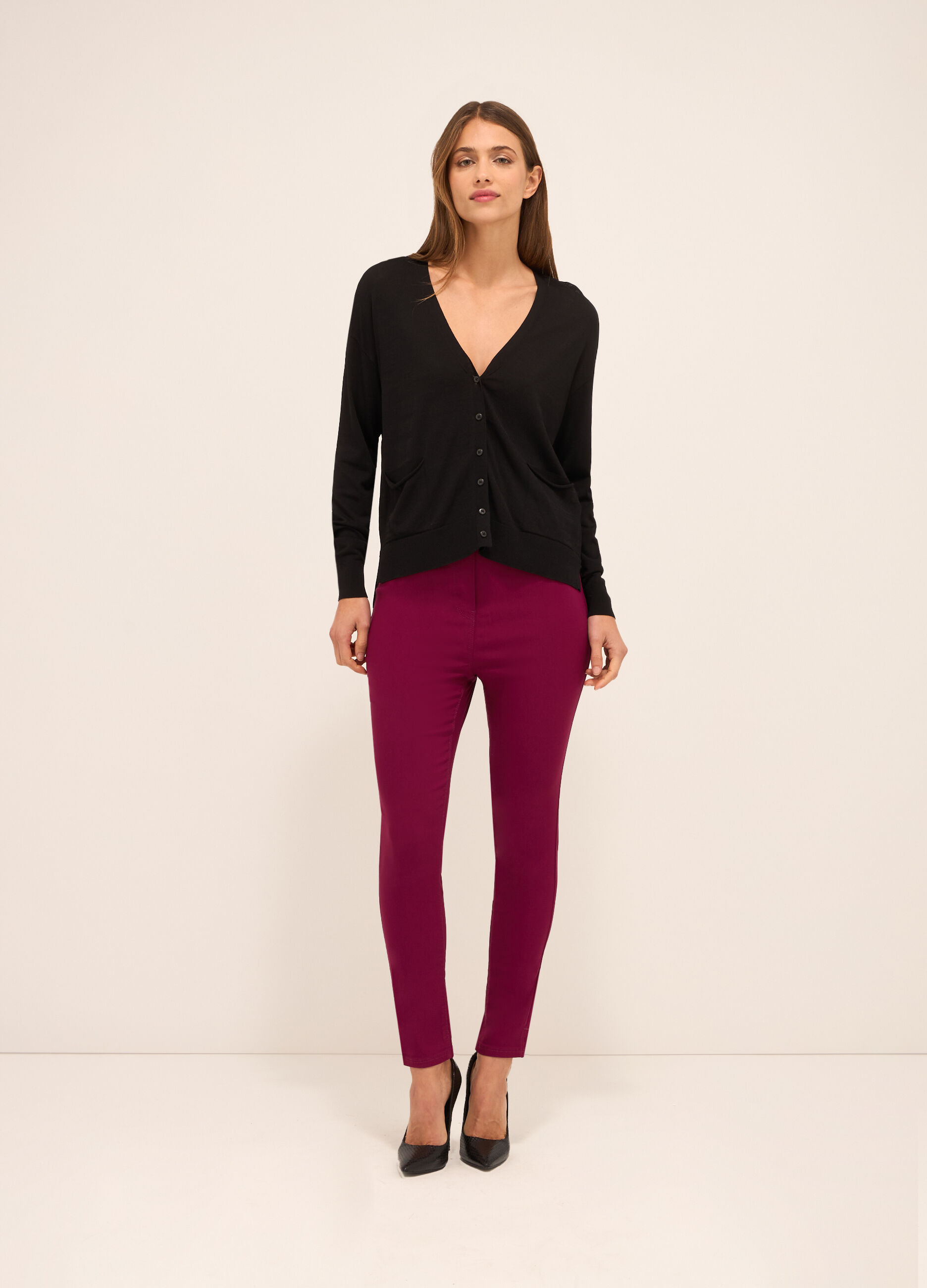 Pantaloni in misto viscosa donna_0