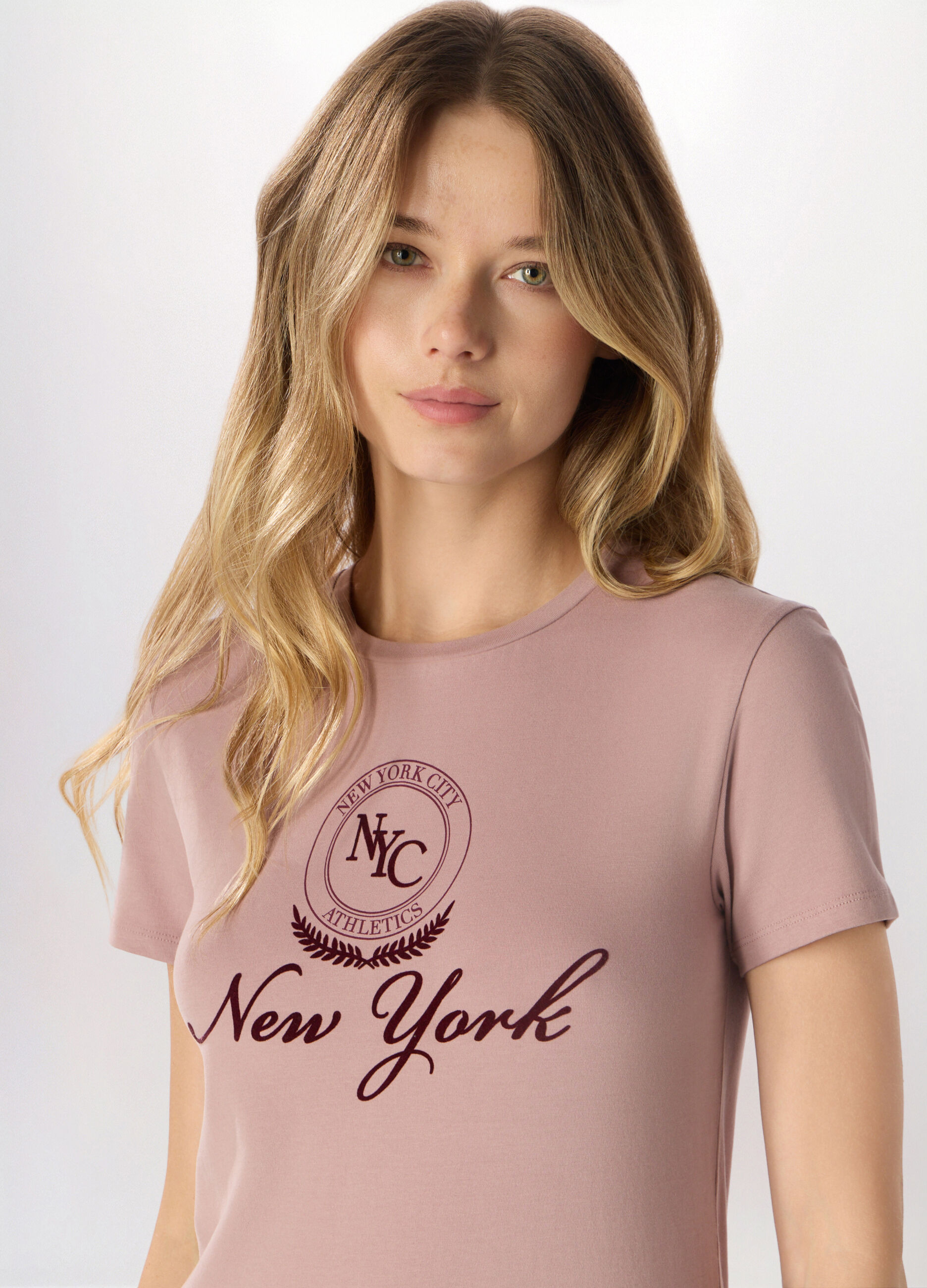 T-shirt in jersey di cotone stretch donna_2