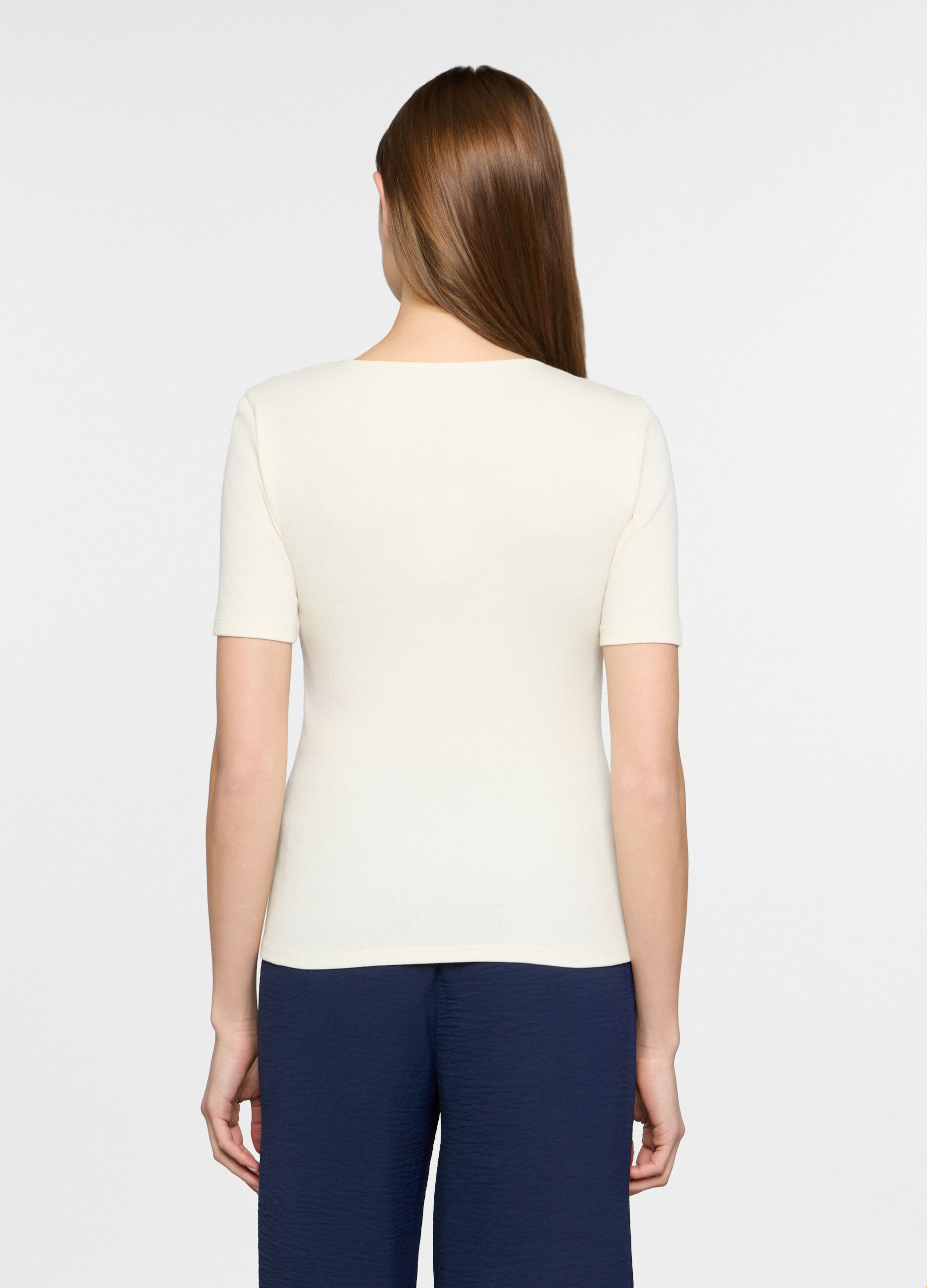 T-shirt girocollo fitted donna _1