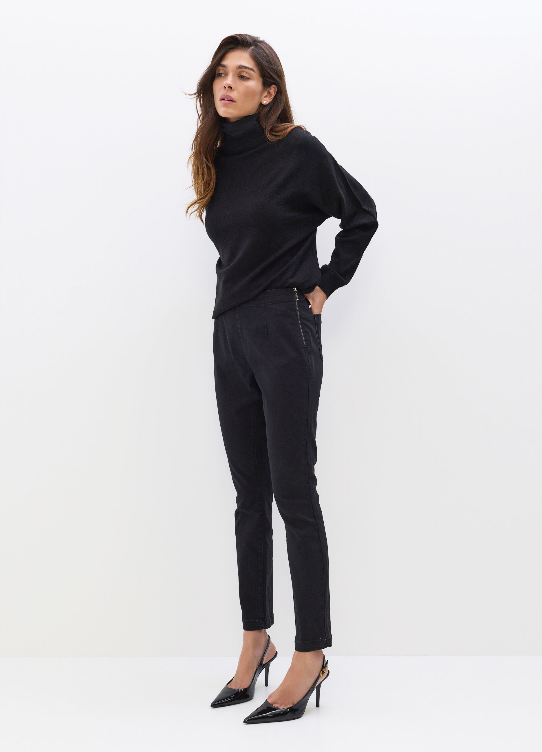 Treggings Regular Fit in denim misto cotone donna_3
