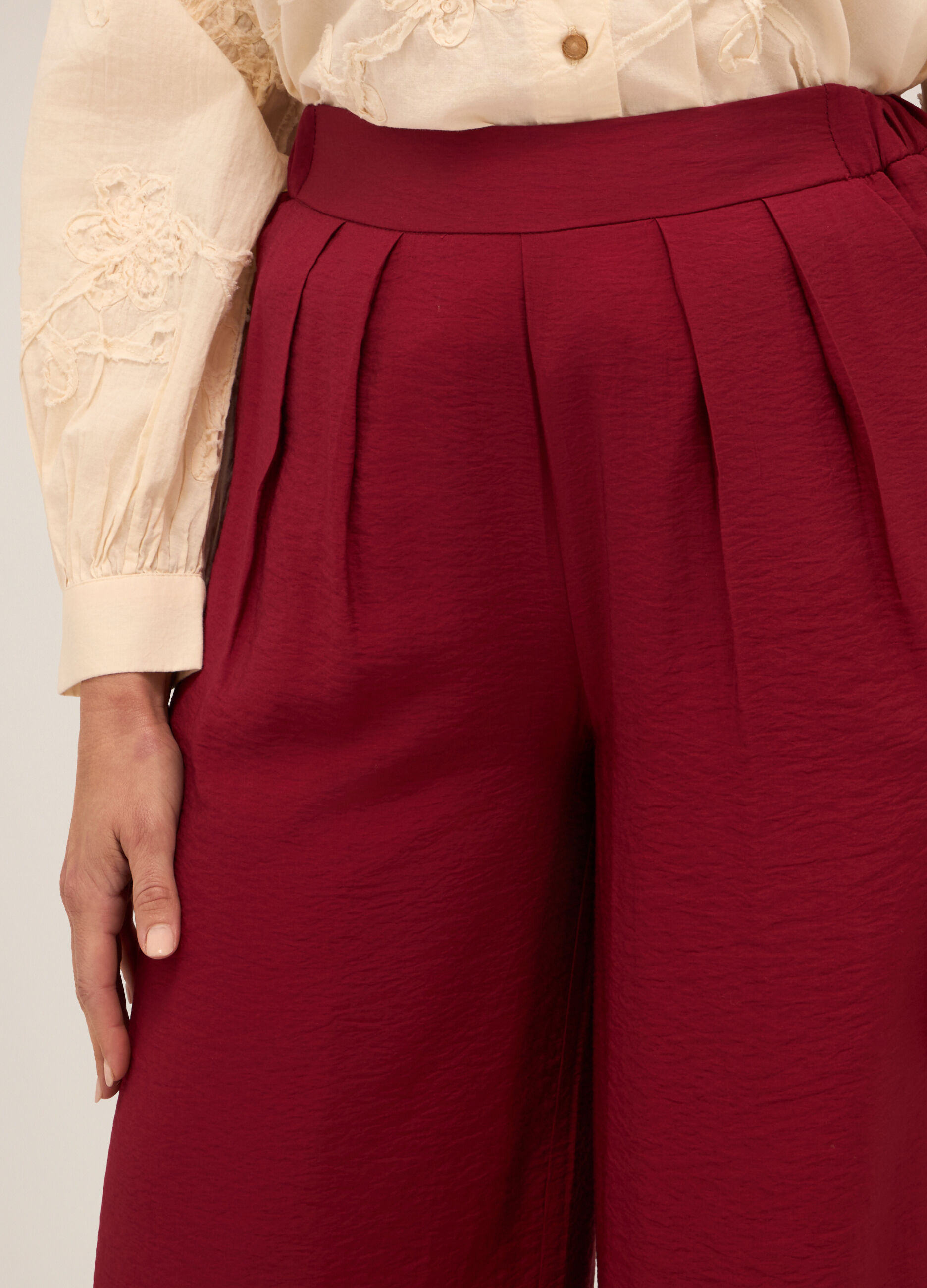 Pantaloni palazzo misto viscosa donna_2