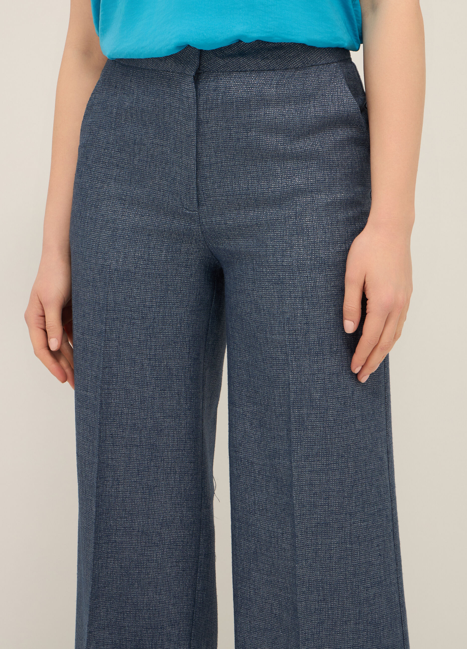 Pantaloni palazzo misto lino donna_2