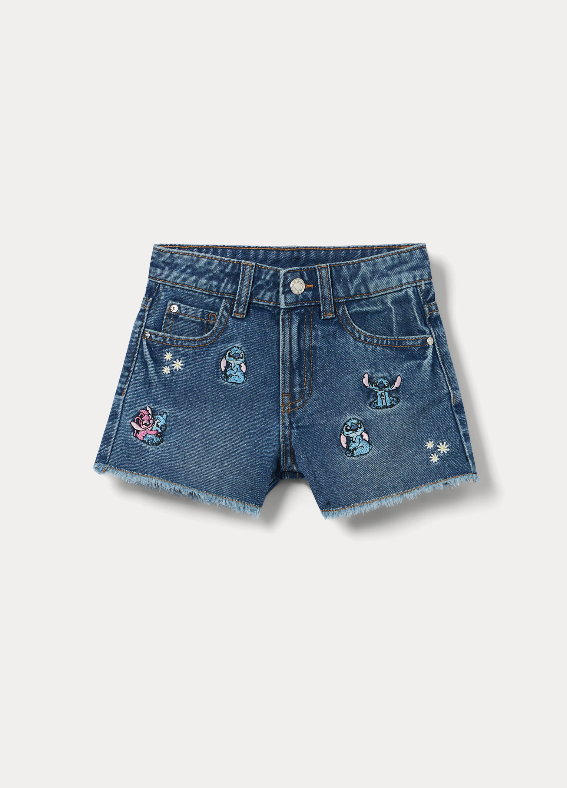 Shorts Disney in denim di puro cotone bambina_0