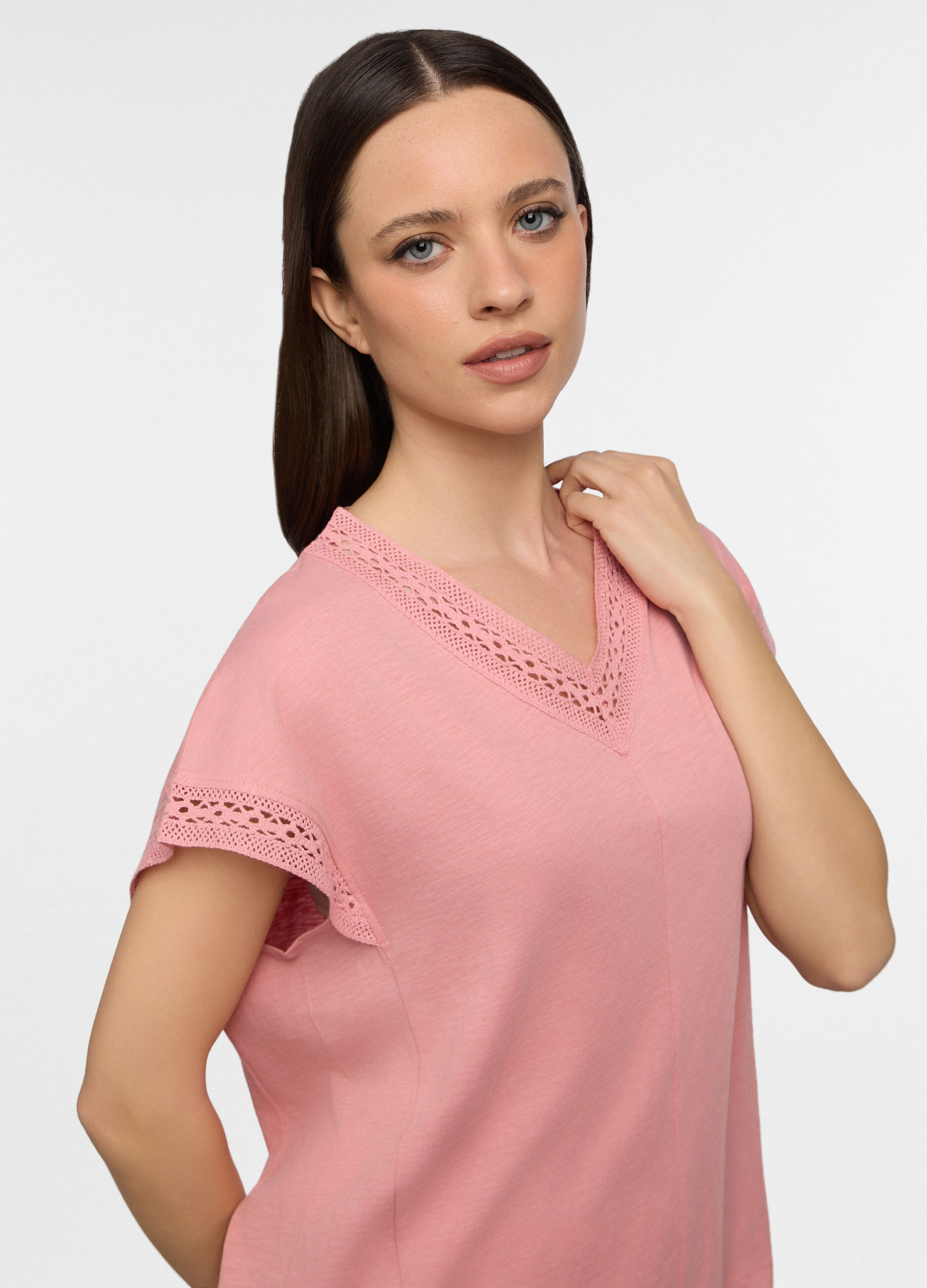 Set pigiama corto in jersey di cotone slub donna_2