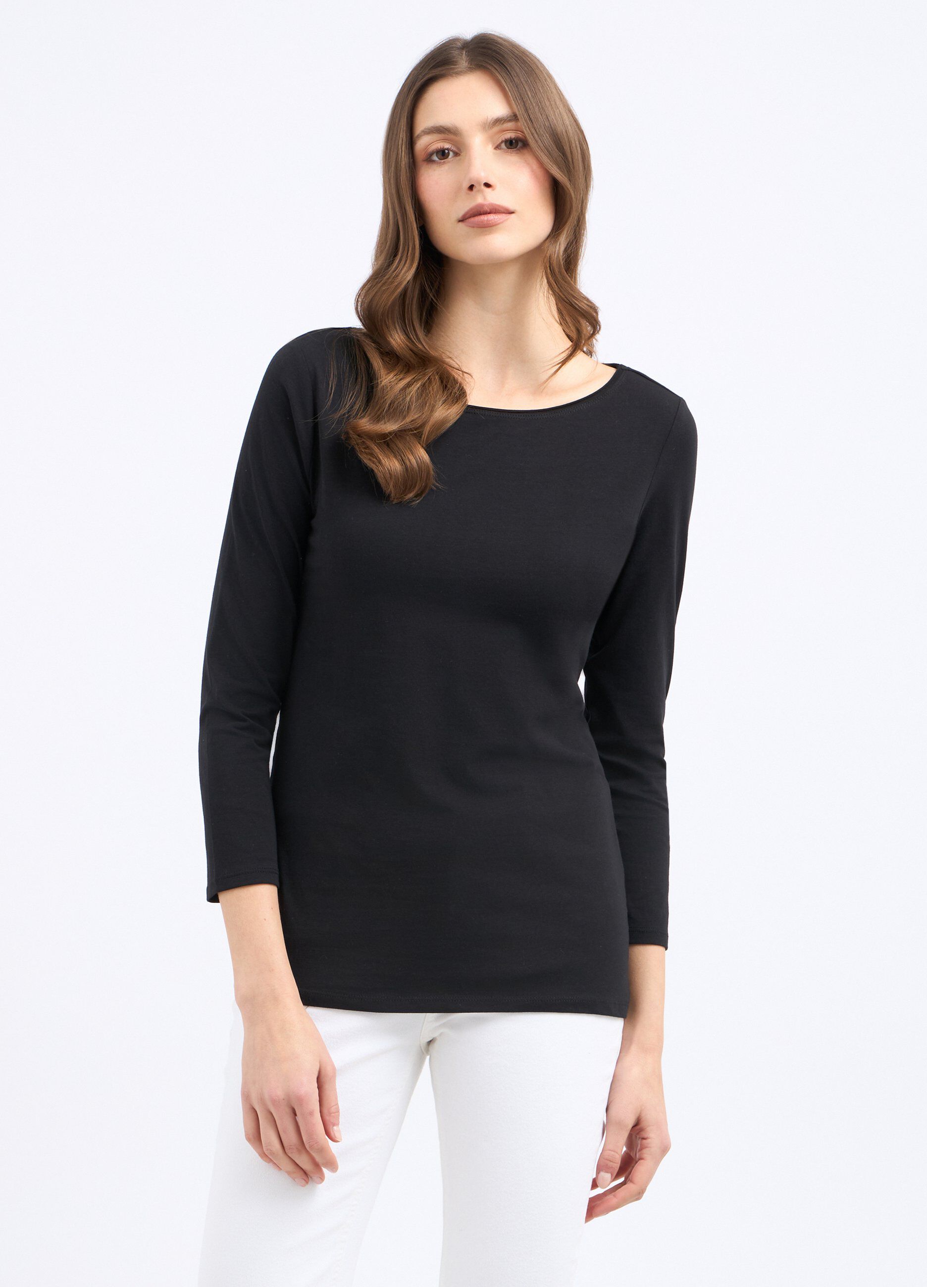 T-shirt in cotone stretch donna_0