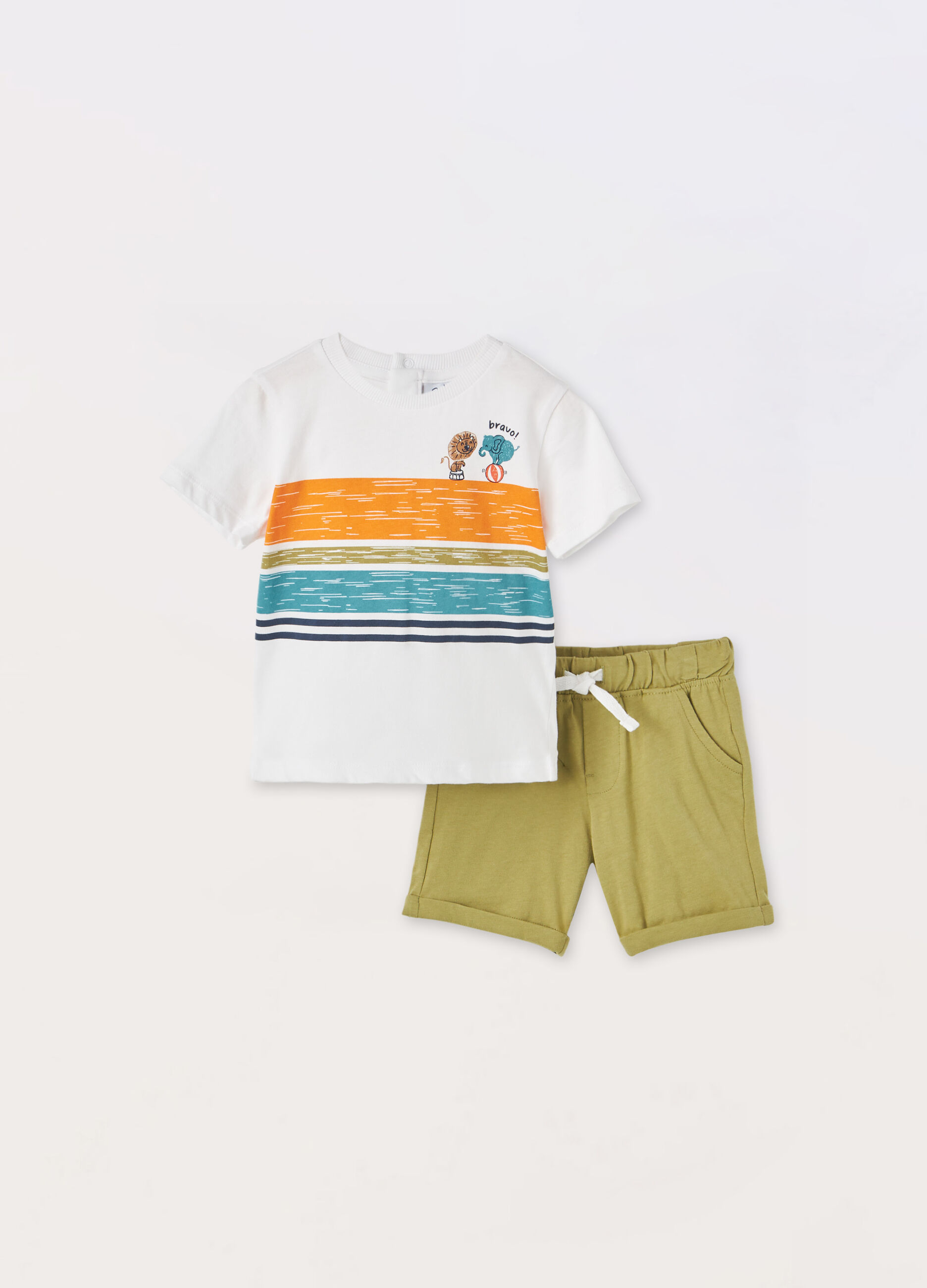 Jogging set in jersey di puro cotone neonato_0