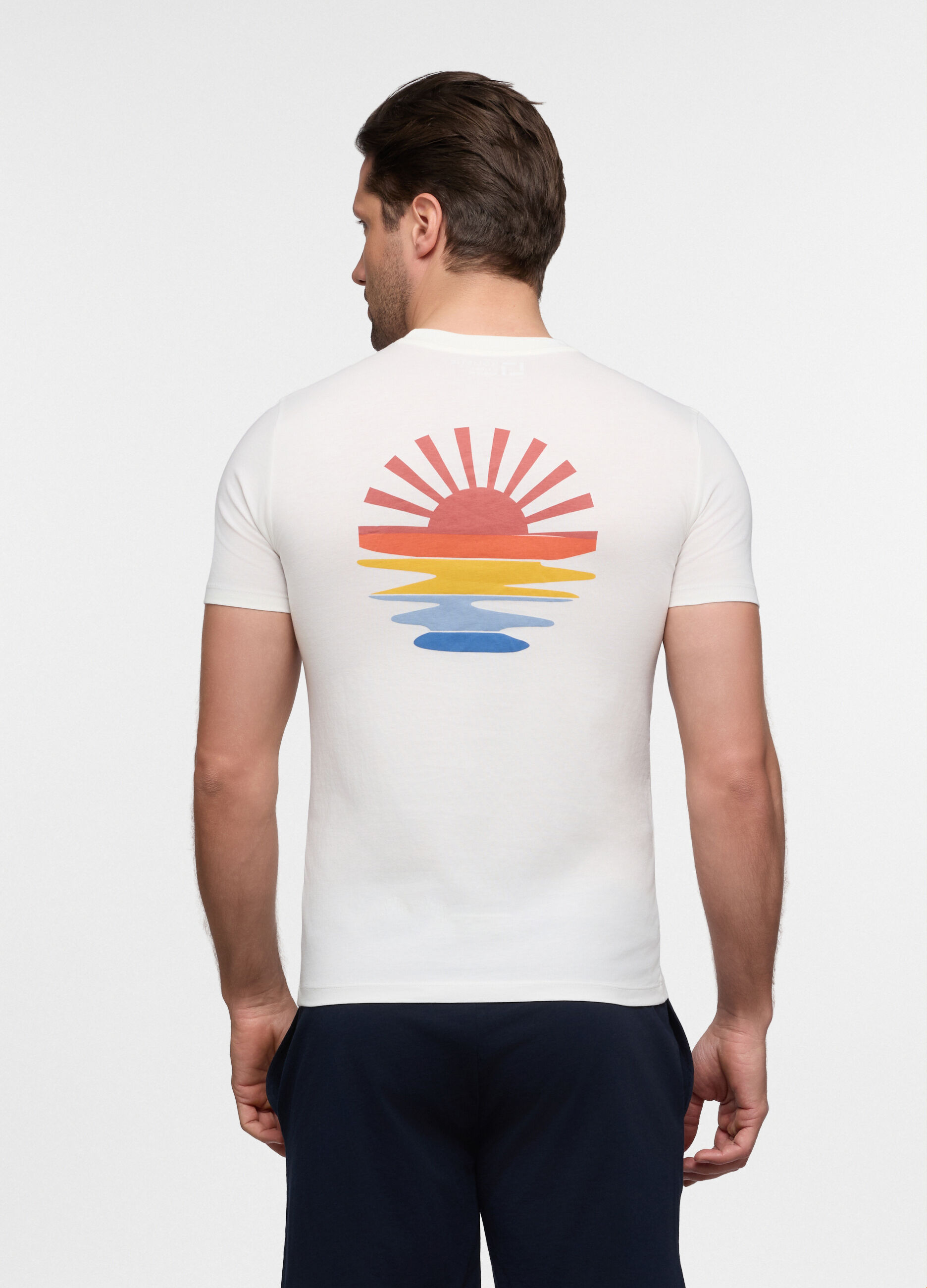 T-shirt in jersey con stampa sunset uomo_1