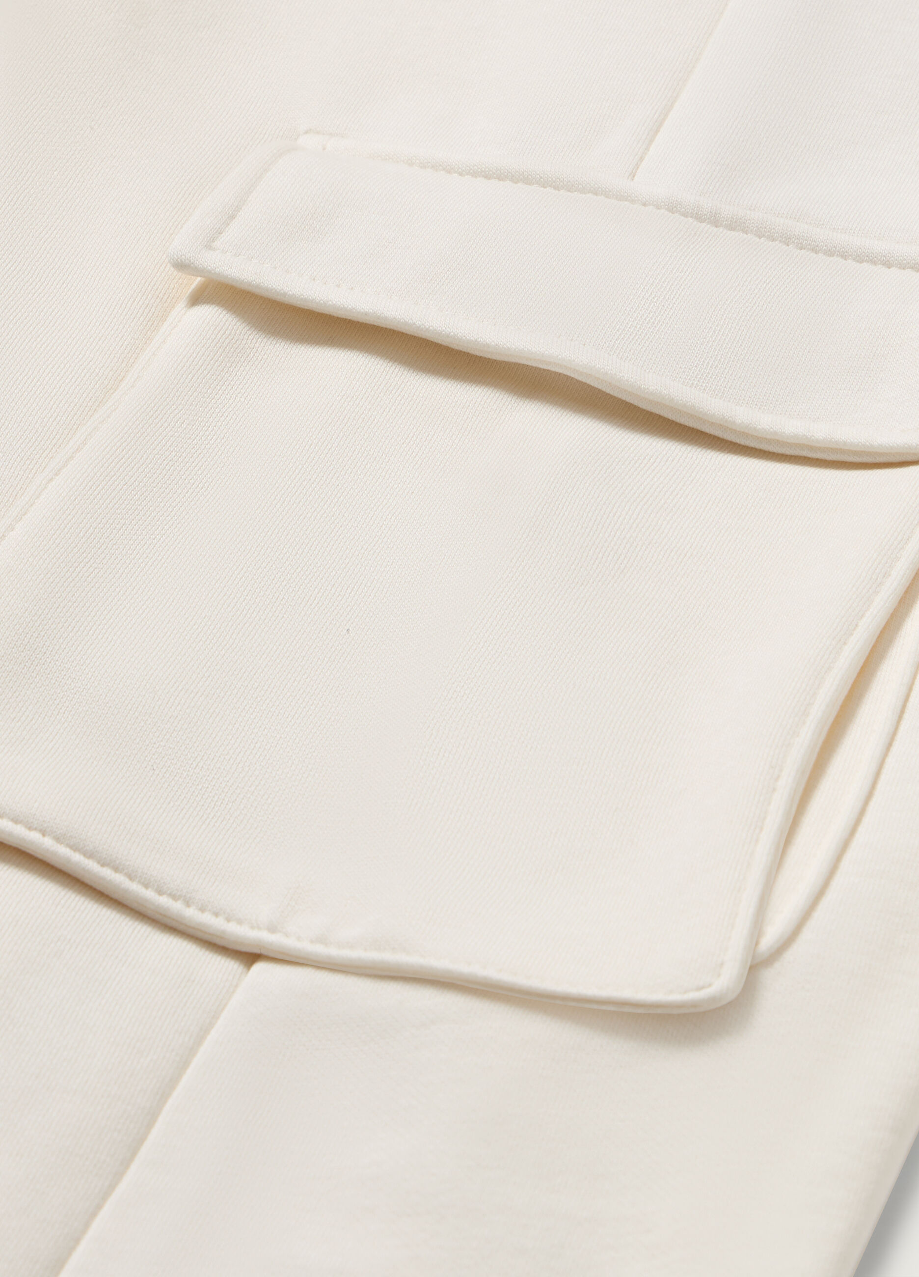 Joggers wide leg cargo in felpa di cotone ragazza_1