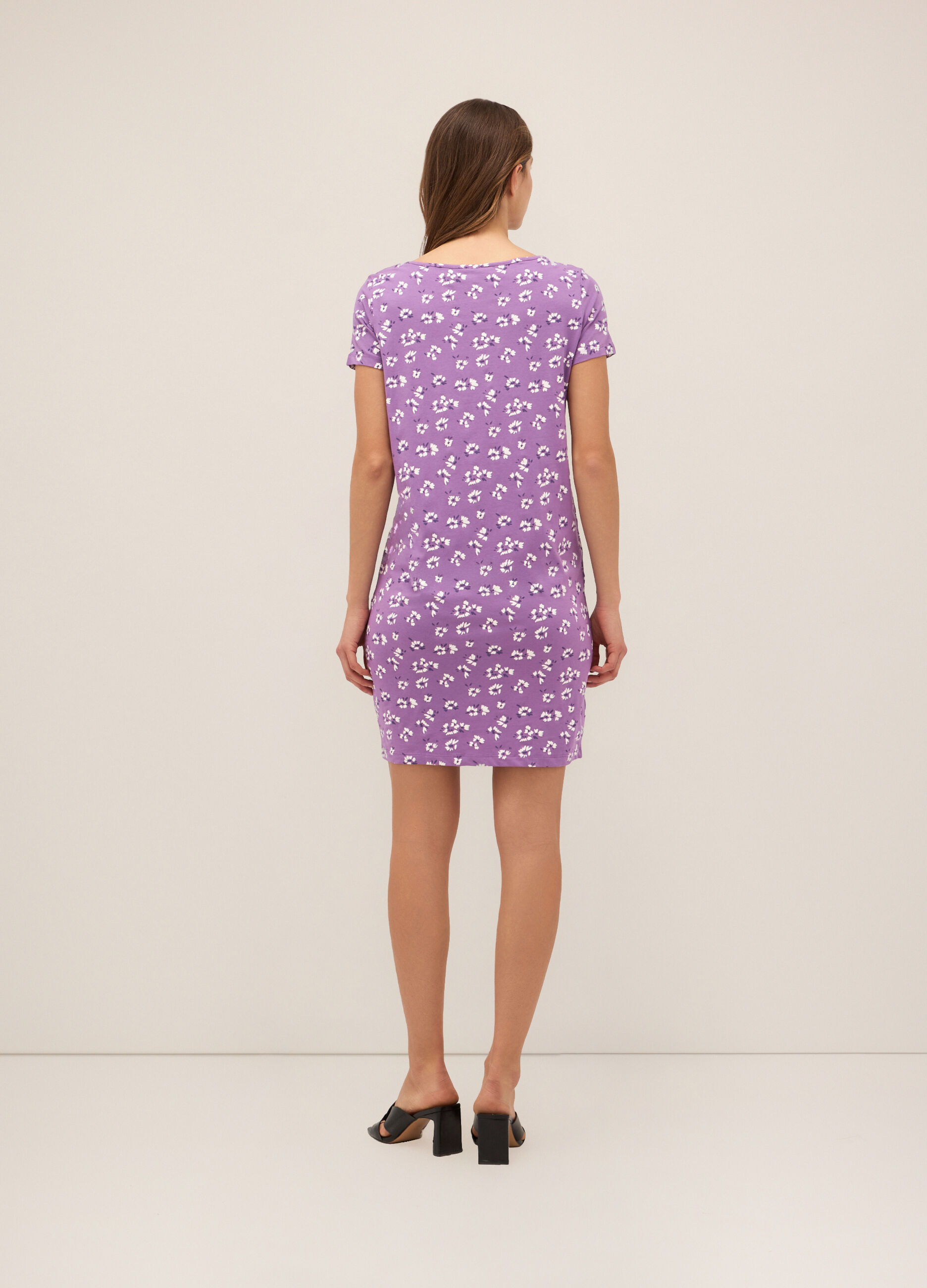 Abito corto in cotone stretch donna_1
