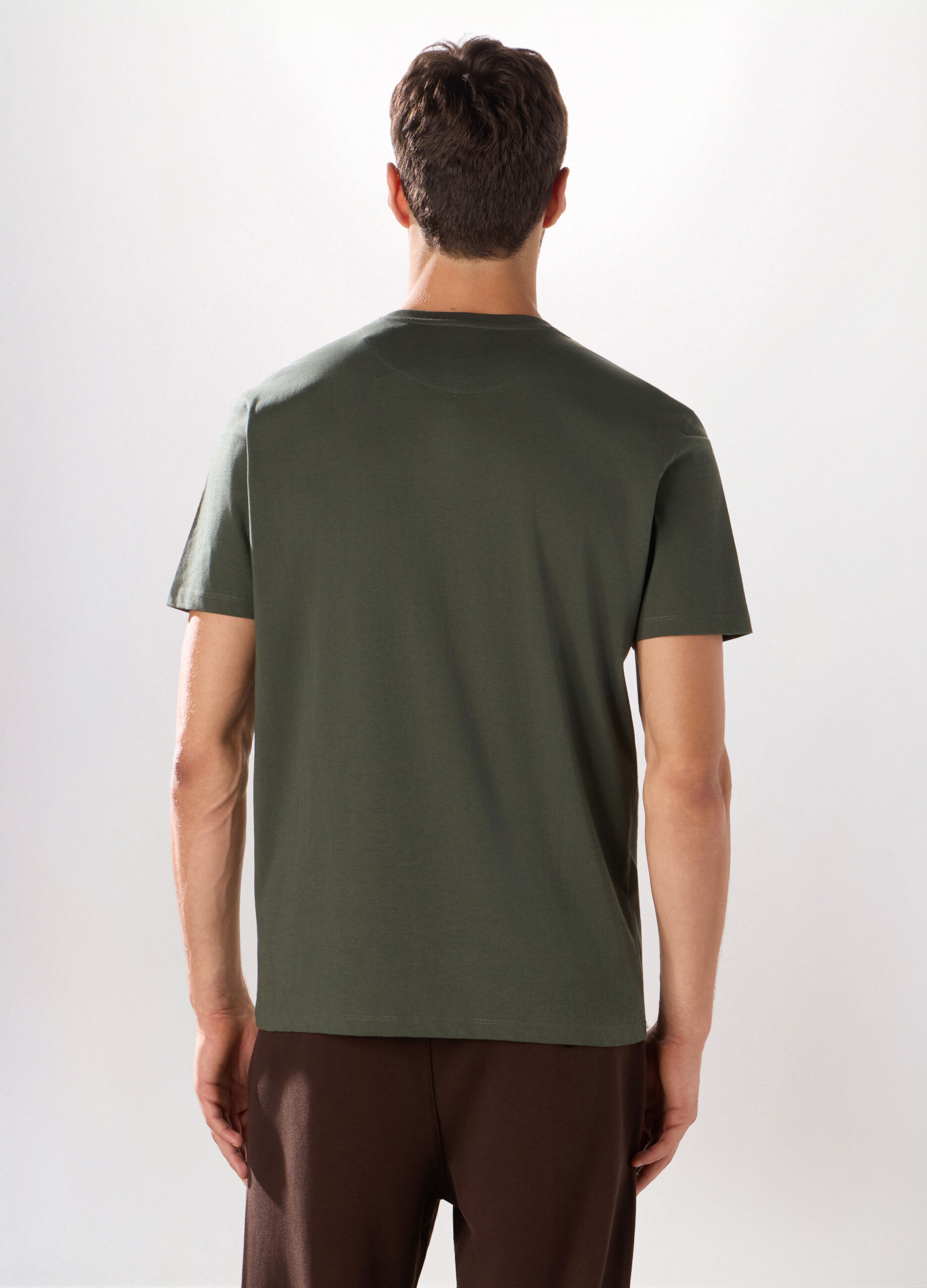 T-shirt girocollo slim fit in cotone uomo_1