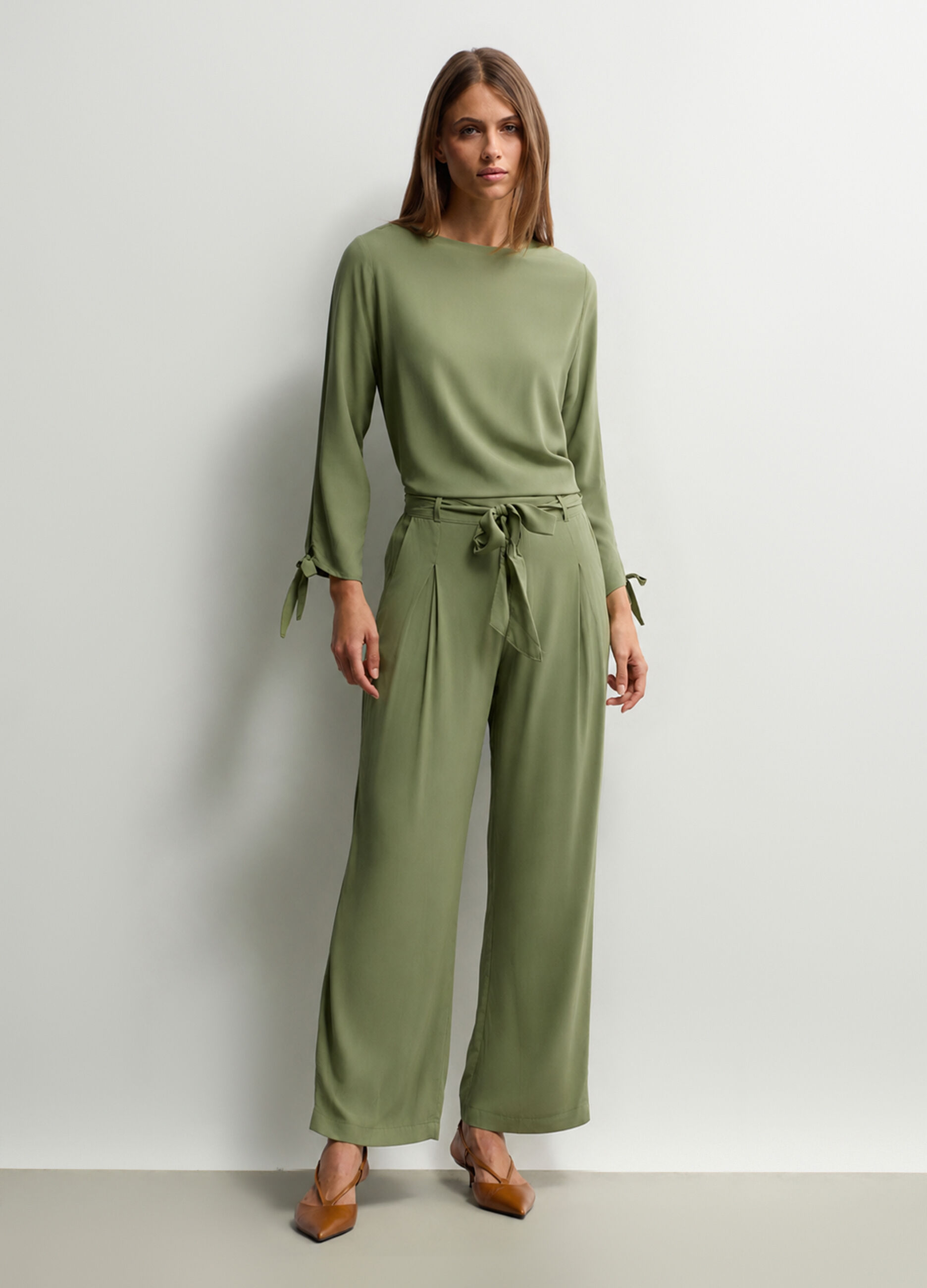 Pantaloni Wide Leg in pura viscosa donna_0