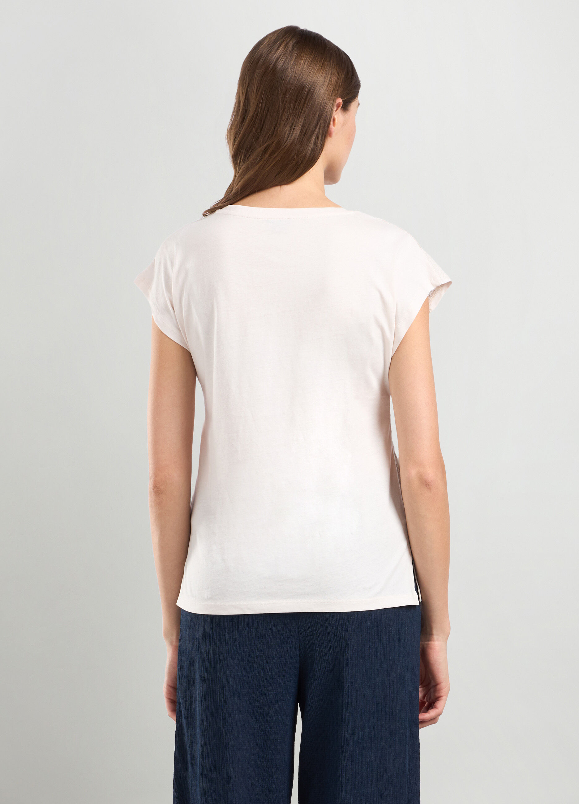 T-shirt in jersey di puro cotone donna_1