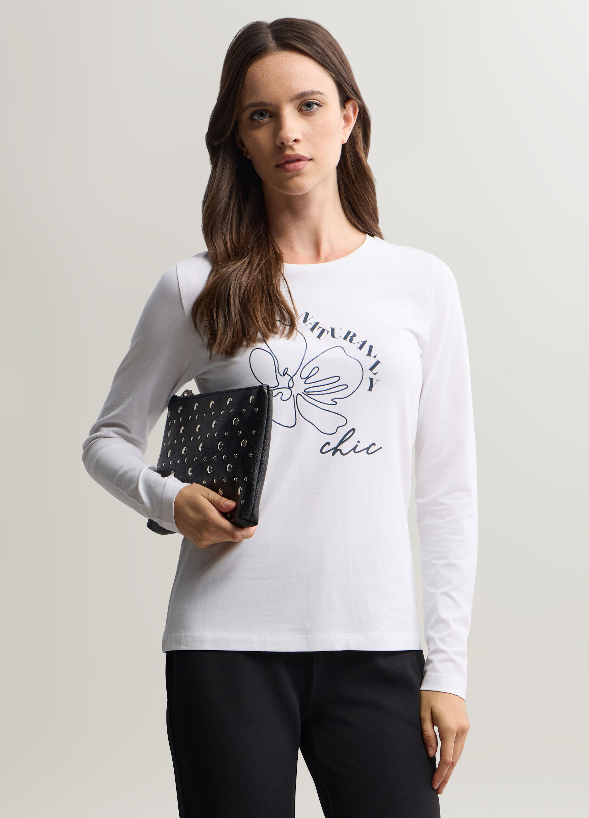 T-shirt girocollo stretch donna_0