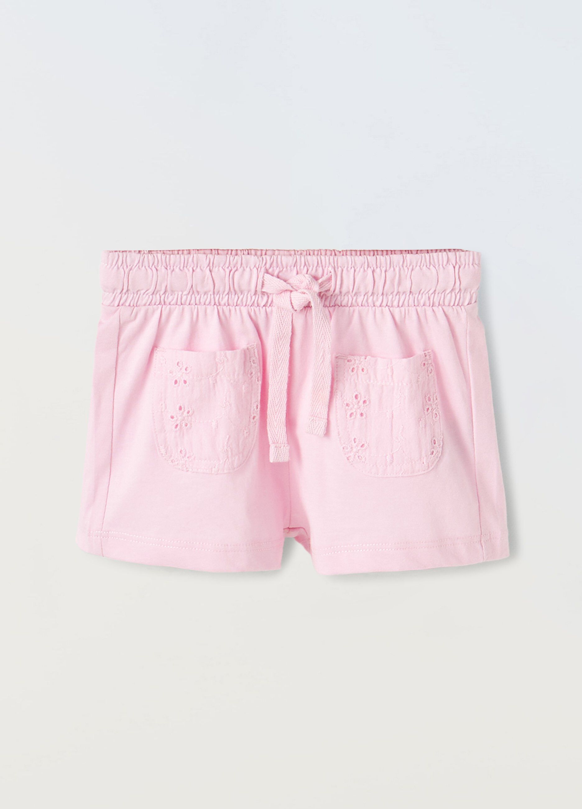 Shorts in puro cotone neonata_0