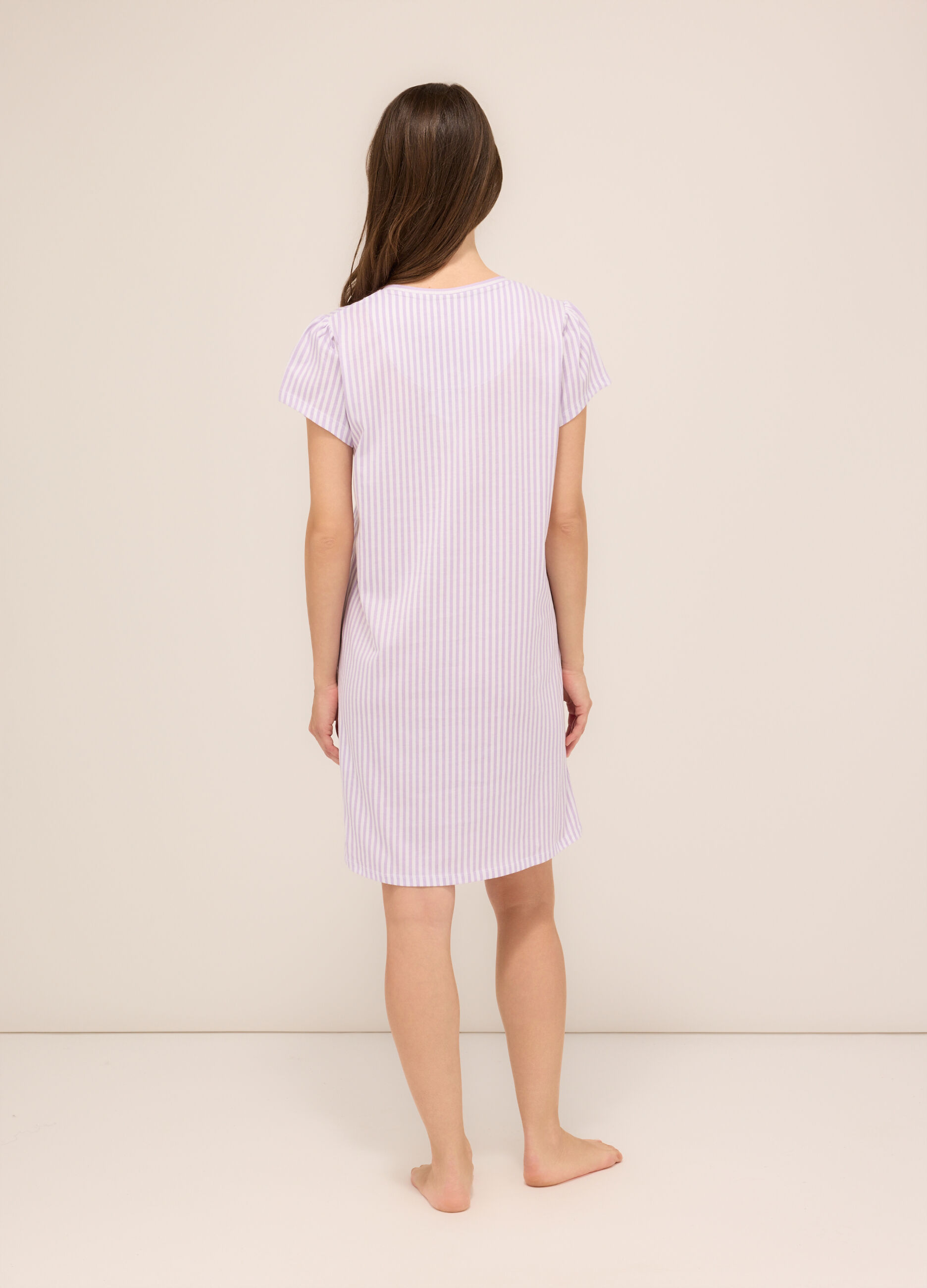 Camicia da notte in jersey di puro cotone donna_1