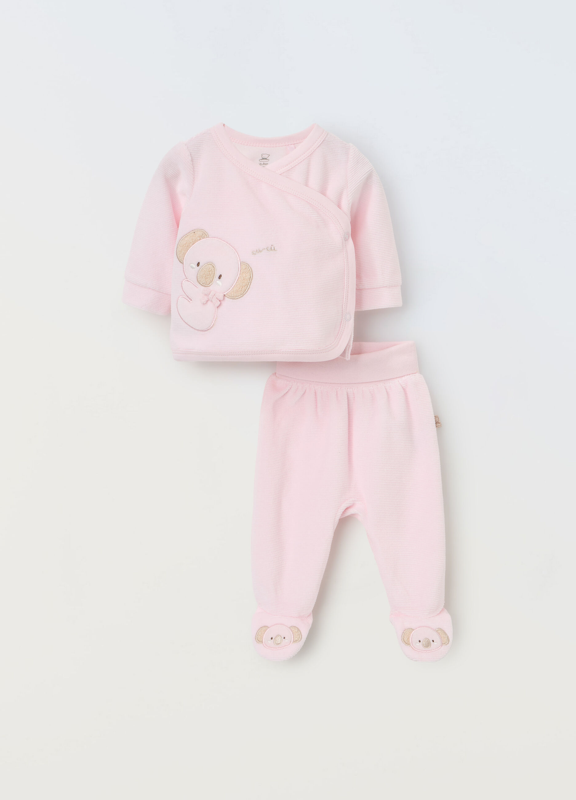 Set velours con ricamo neonata_0