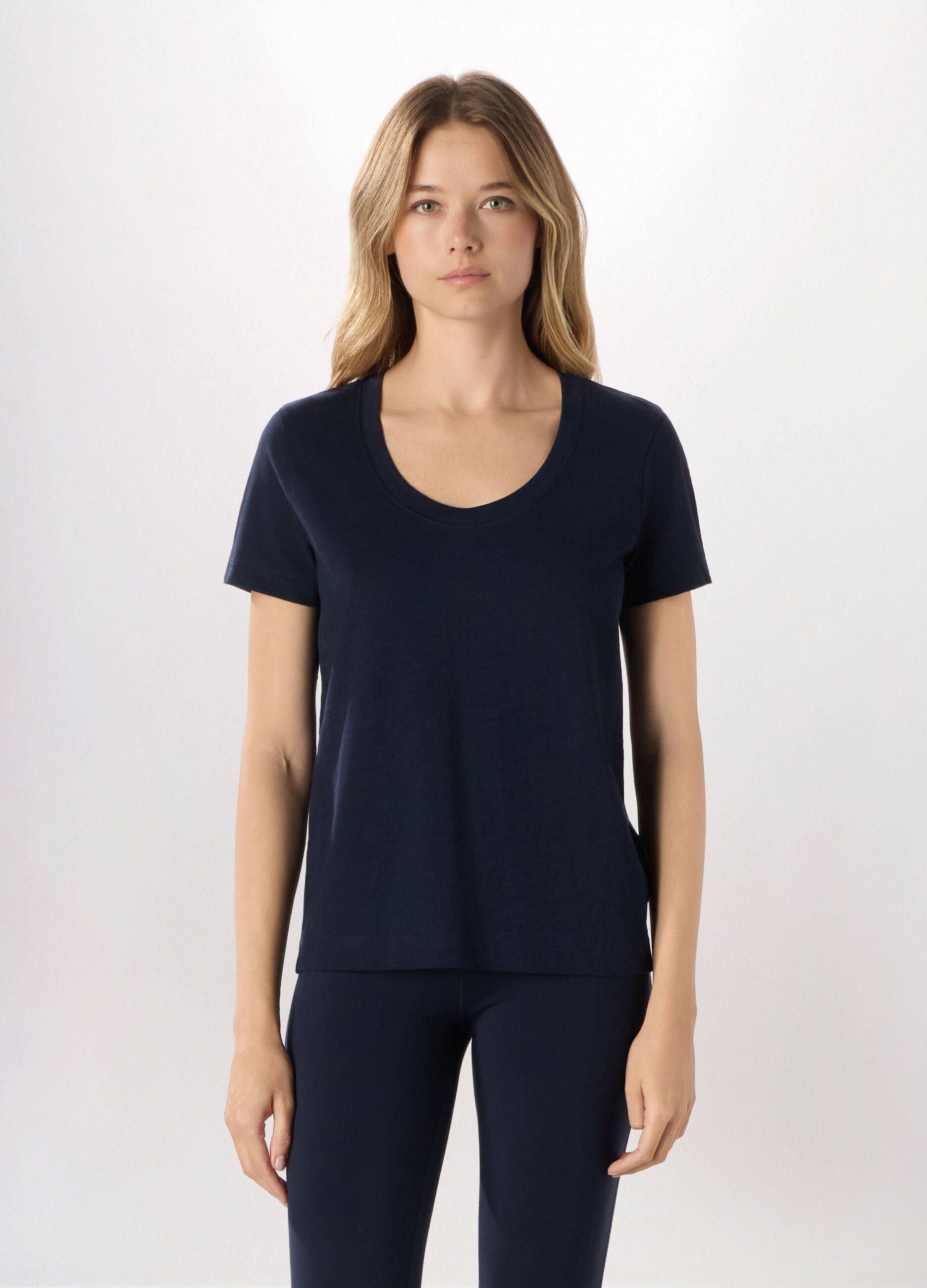 T-shirt in jersey slub di puro cotone Holistic fitness donna_0