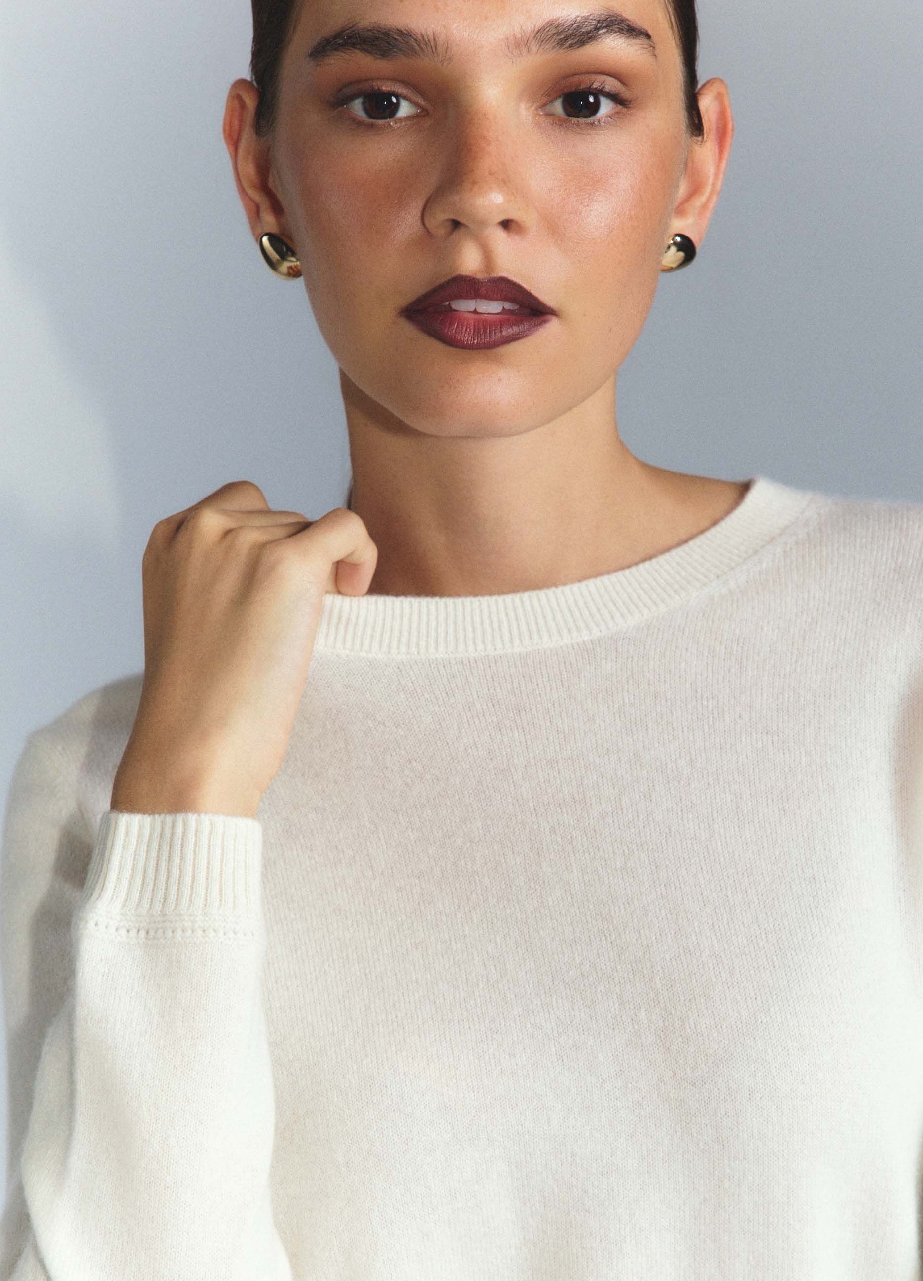 Pullover girocollo in puro cashmere donna_4