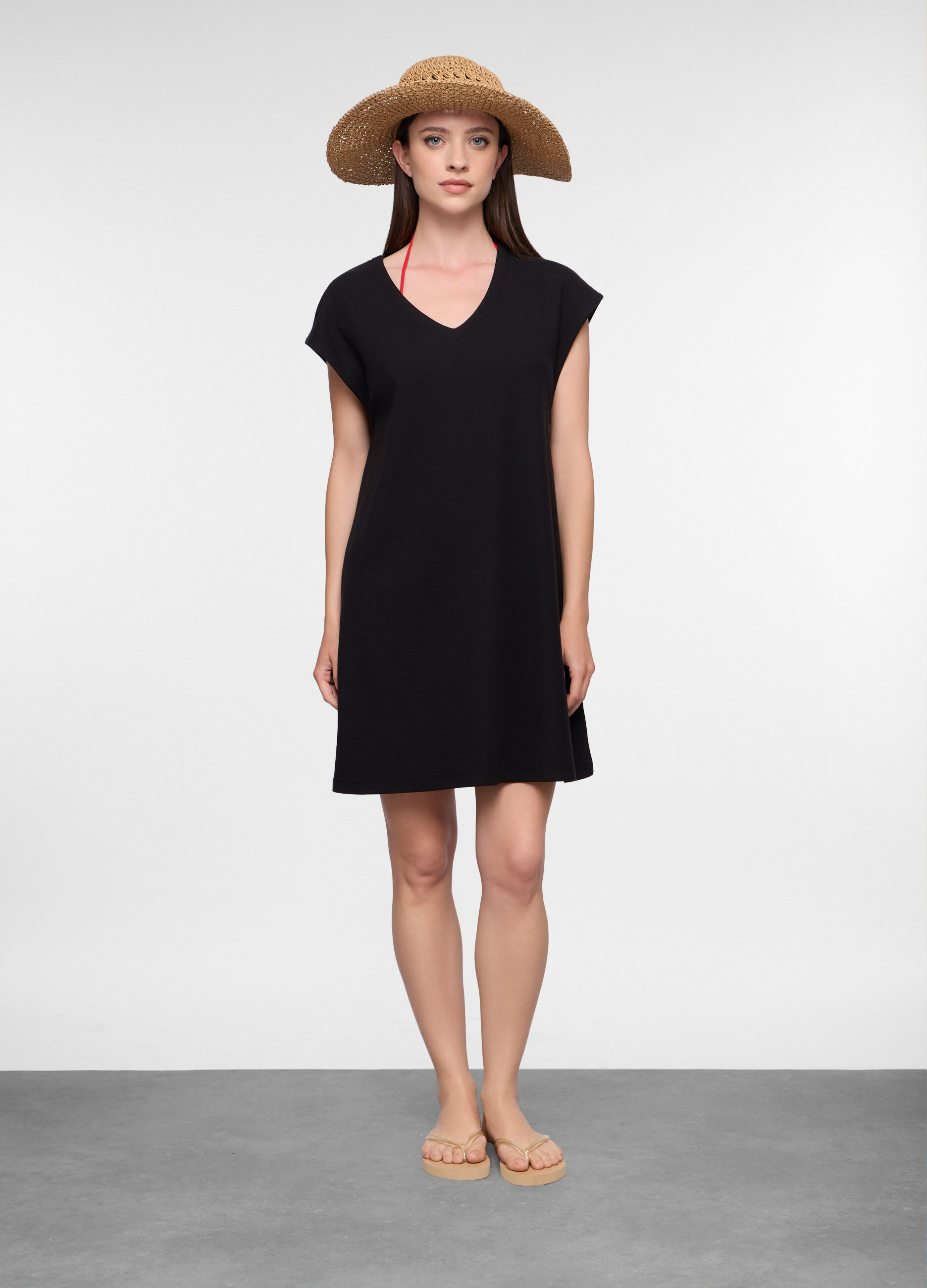 Caftano copricostume in jersey di puro cotone donna_0