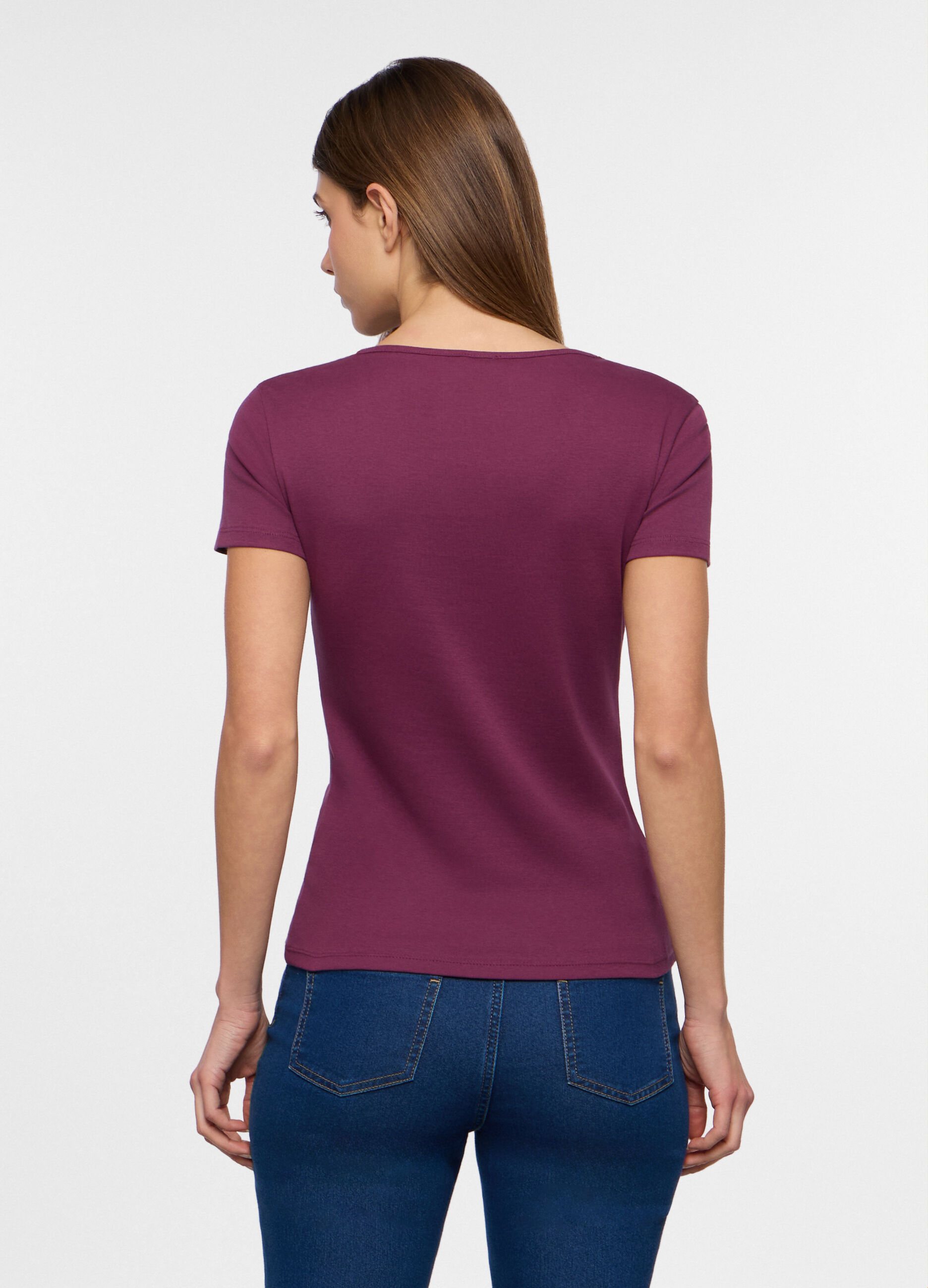 T-shirt con scollo a V donna_1