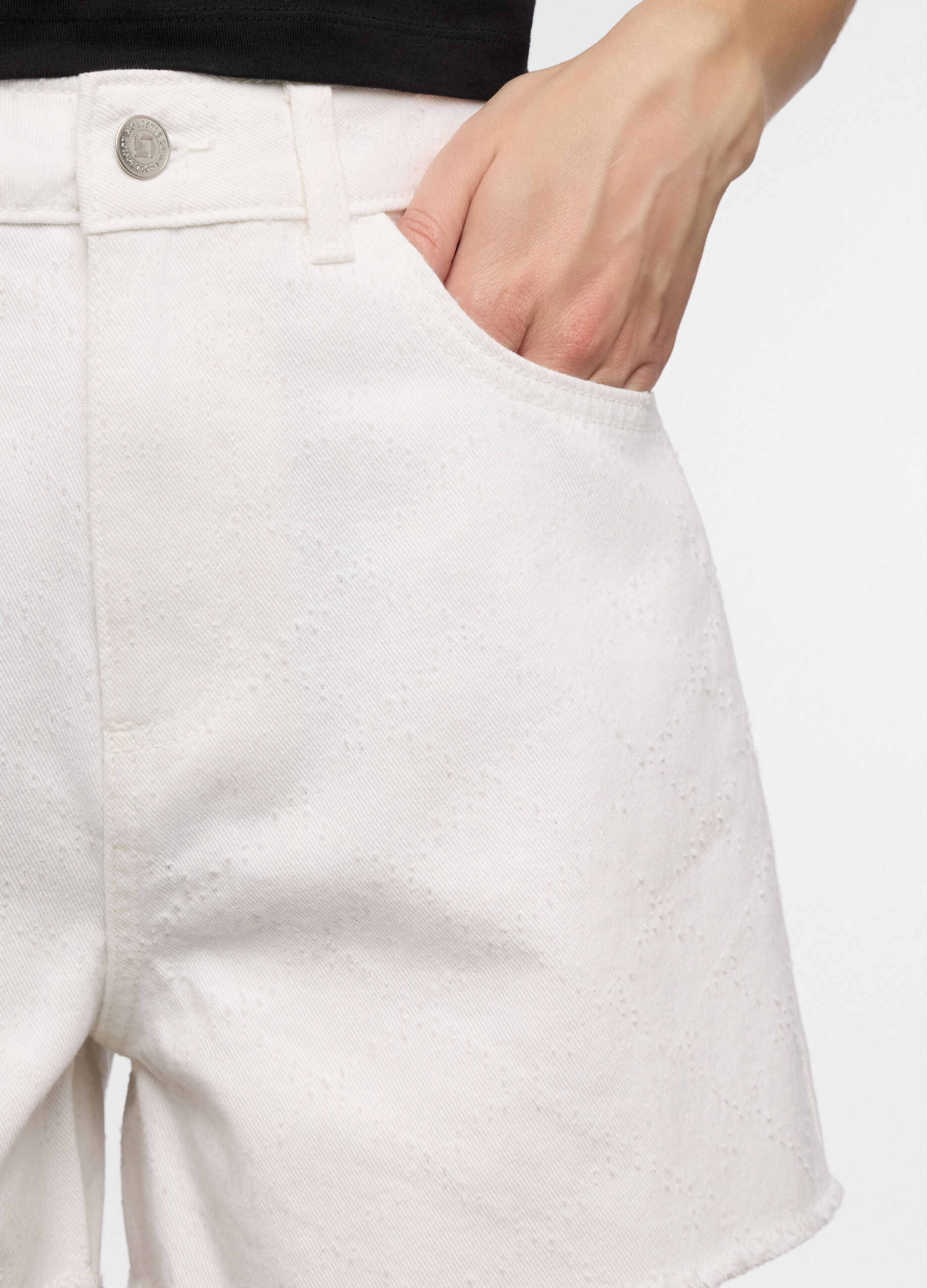 Short Fit regular con pattern geometrico in cotone donna_3