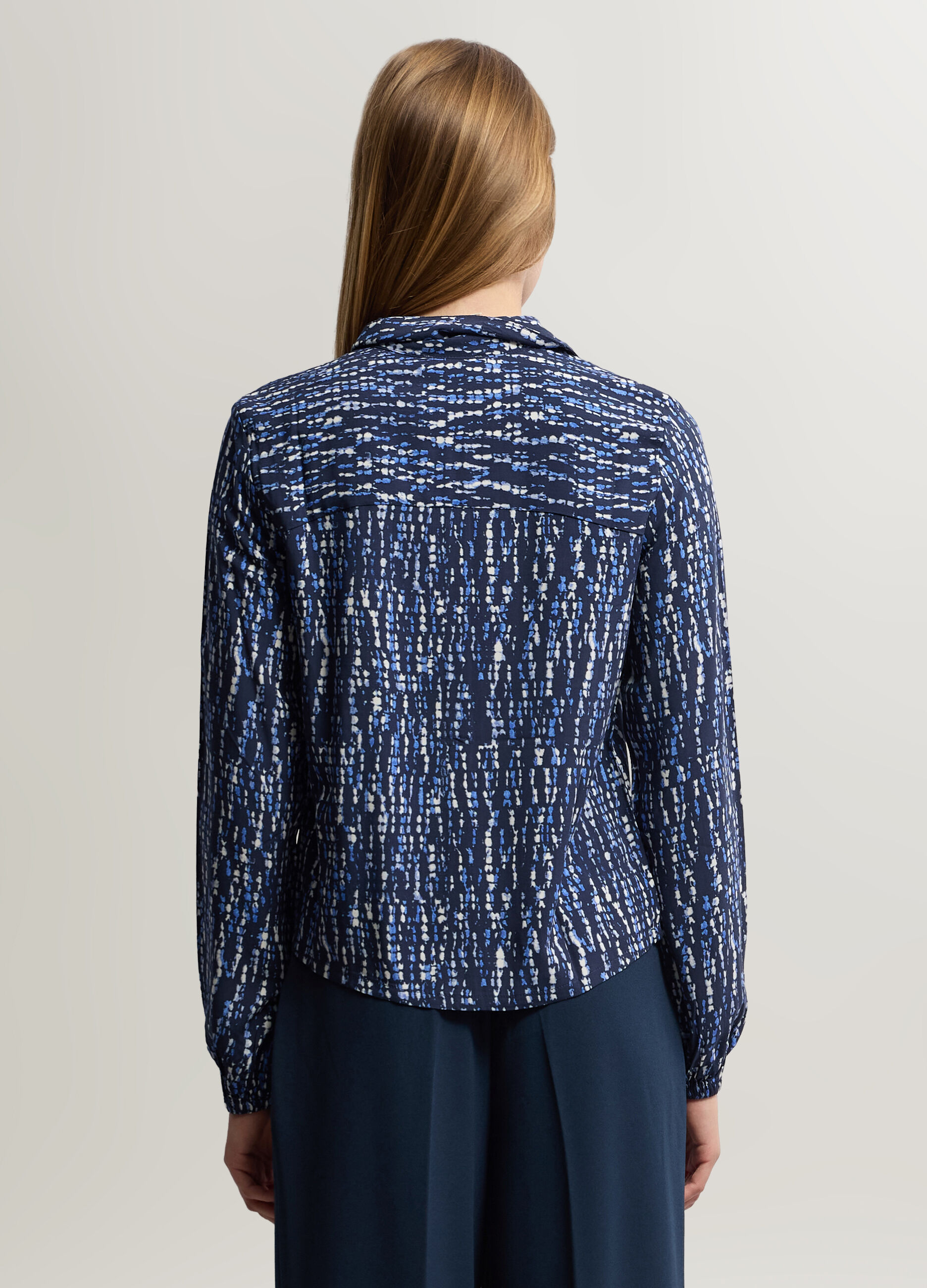 Camicia Fit Regular con colletto alla francese in pura viscosa donna_1