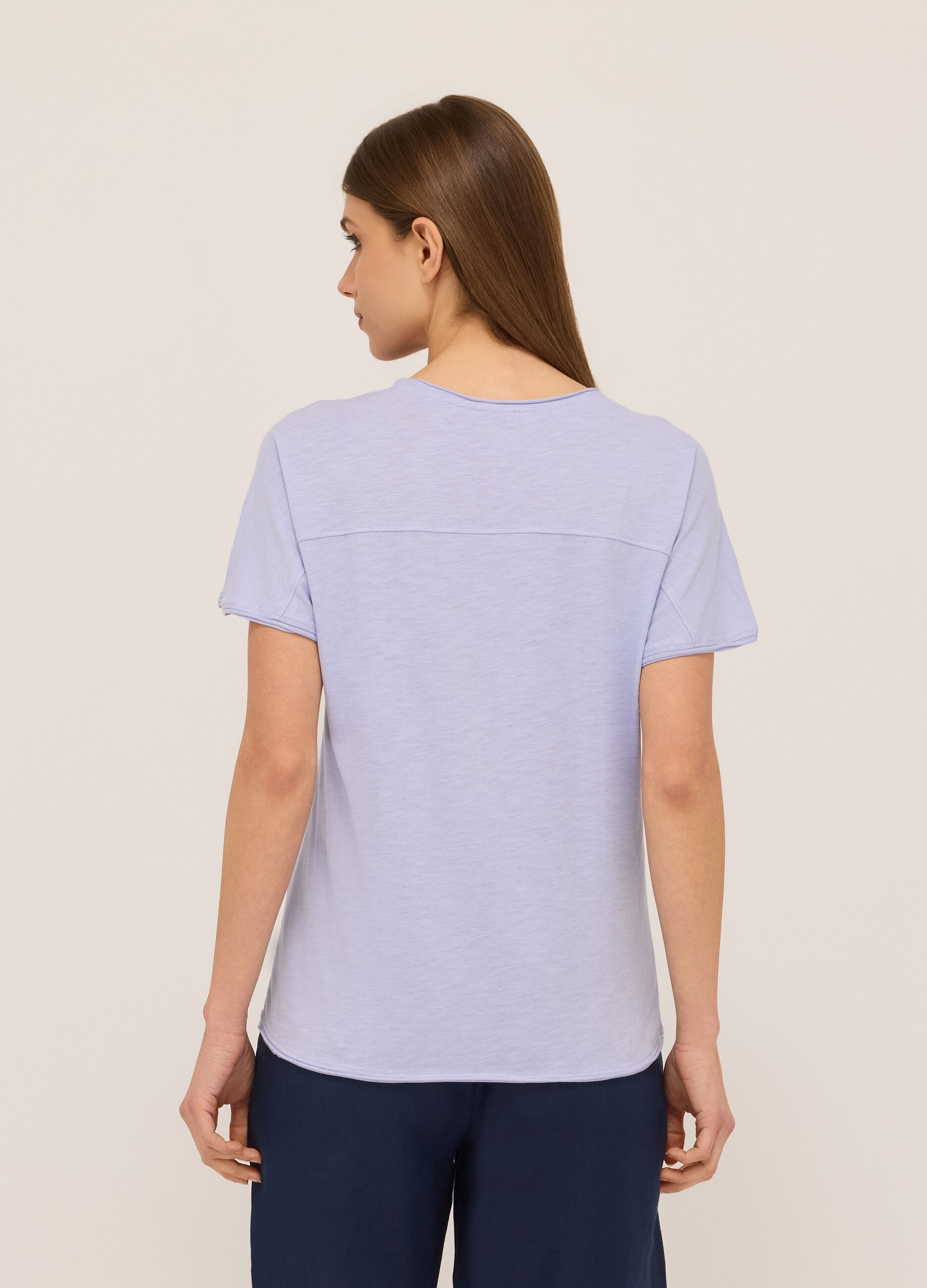 T-shirt in jersey di puro cotone donna_1