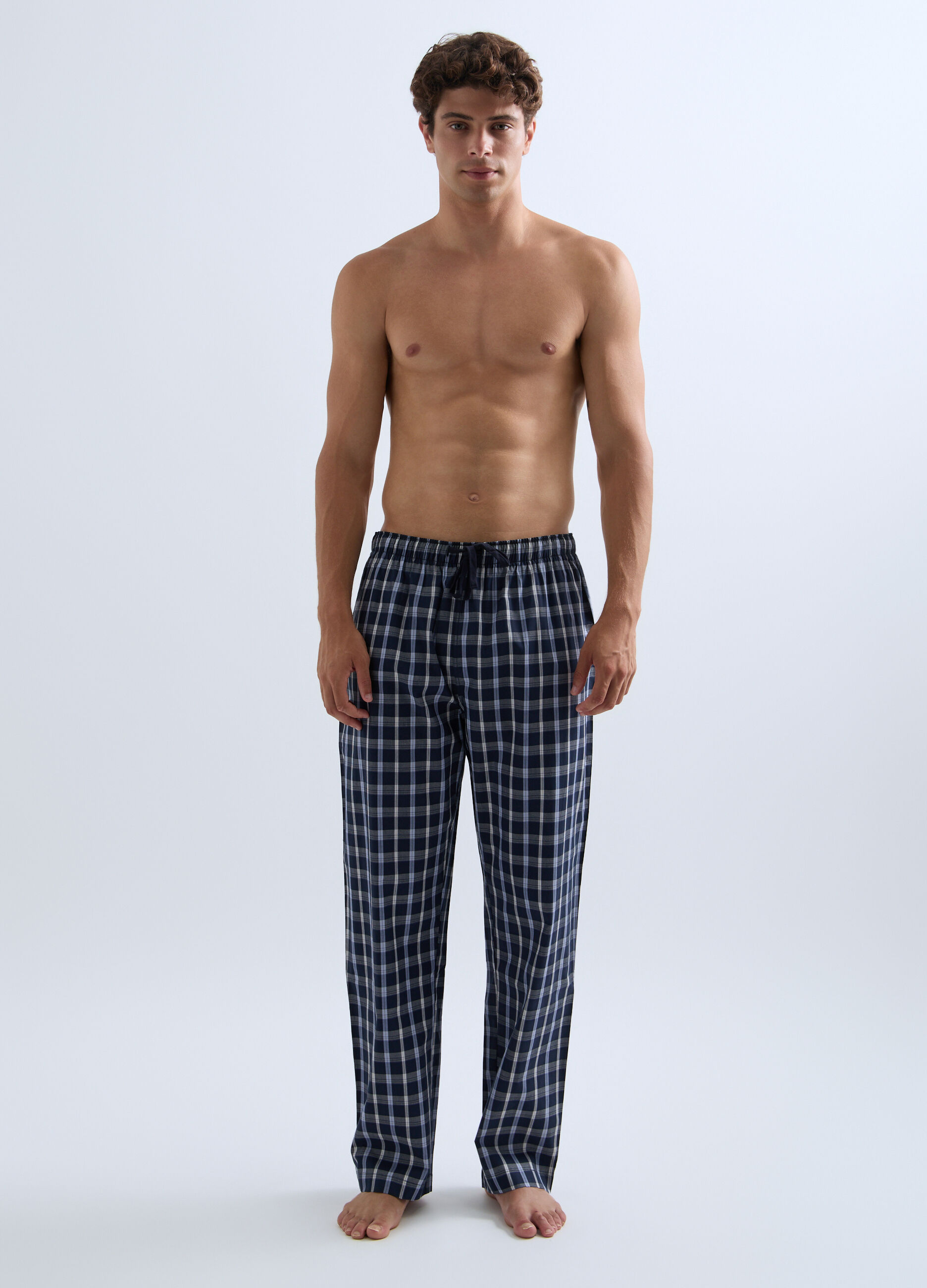 Pantalone pigiama in tela di cotone uomo_0