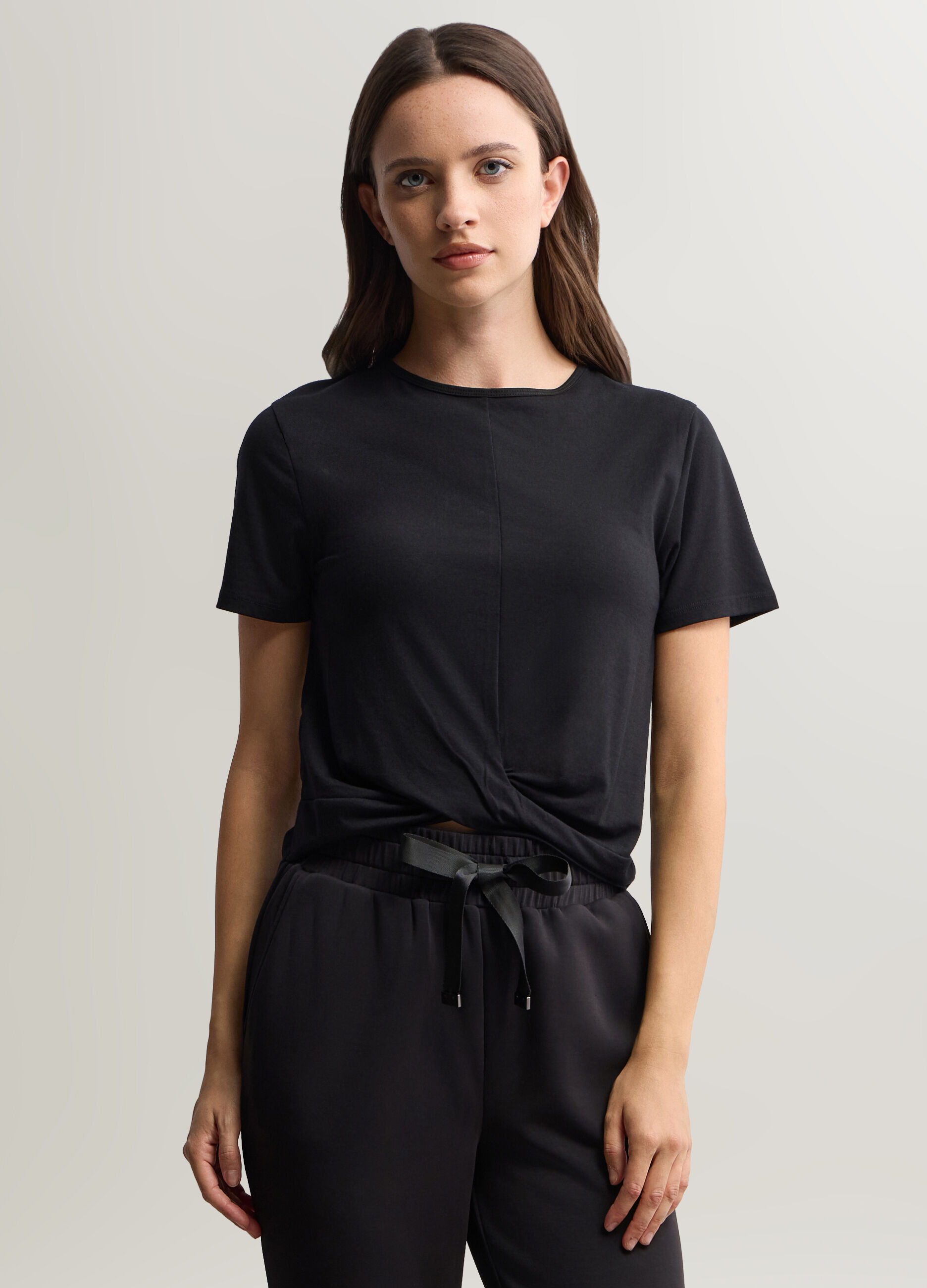 T-shirt girocollo stretch donna_0