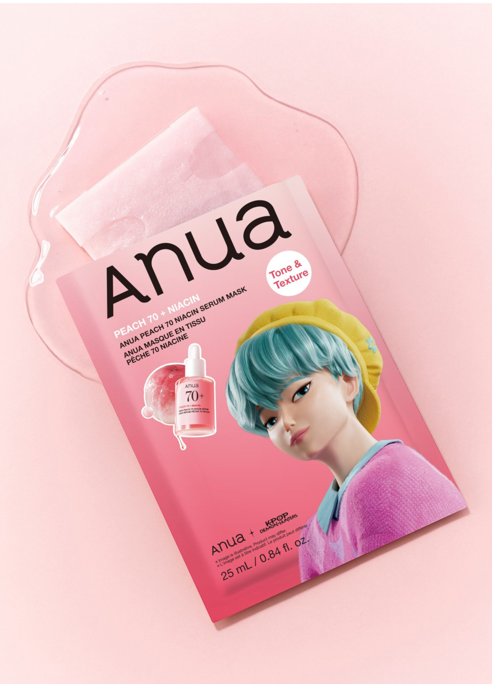 Peach 70 Niacin Serum Face Mask 25Ml - Anua KPop Demon Hunters_3