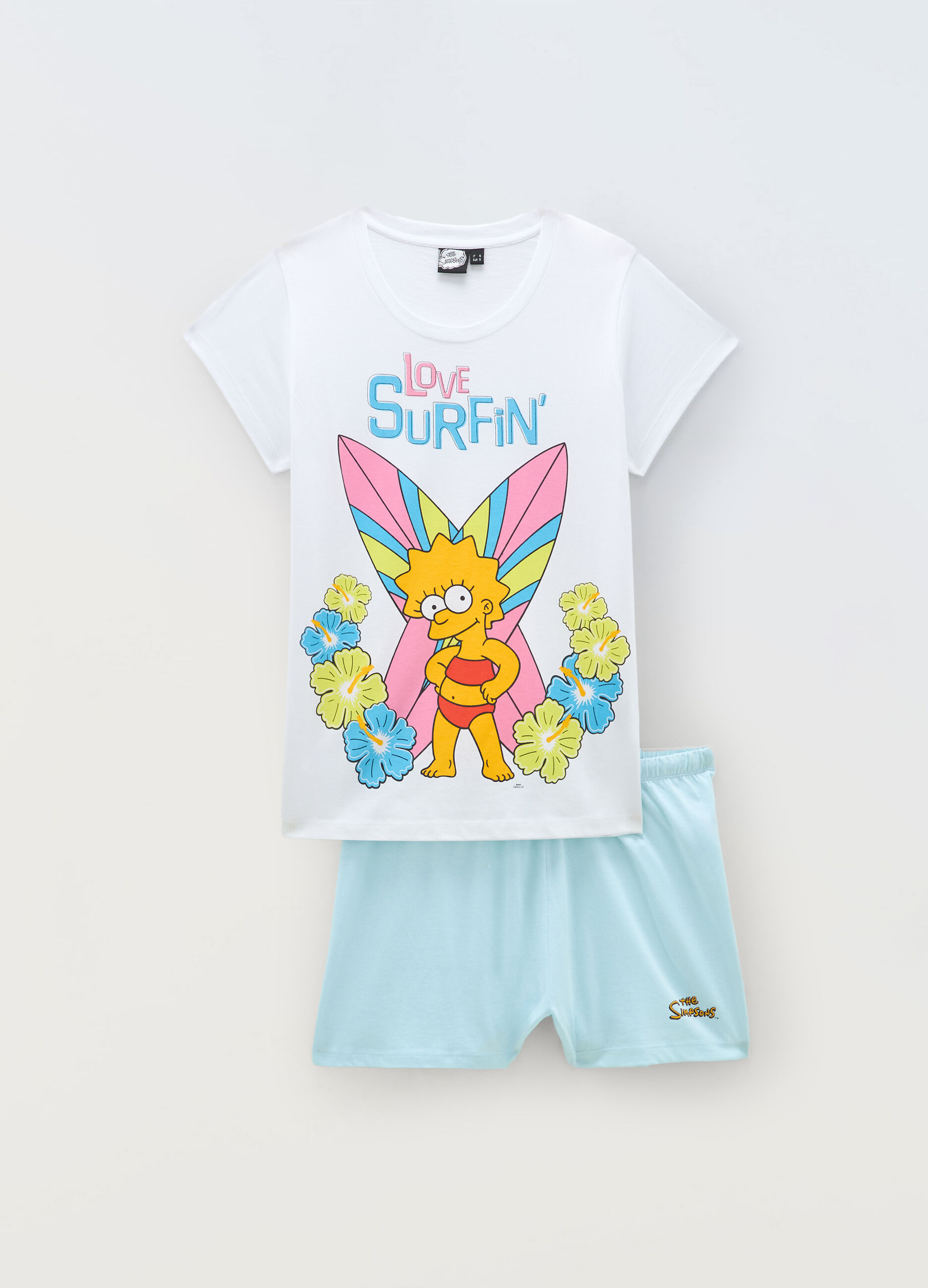 Set pigiama corto in puro cotone donna_0