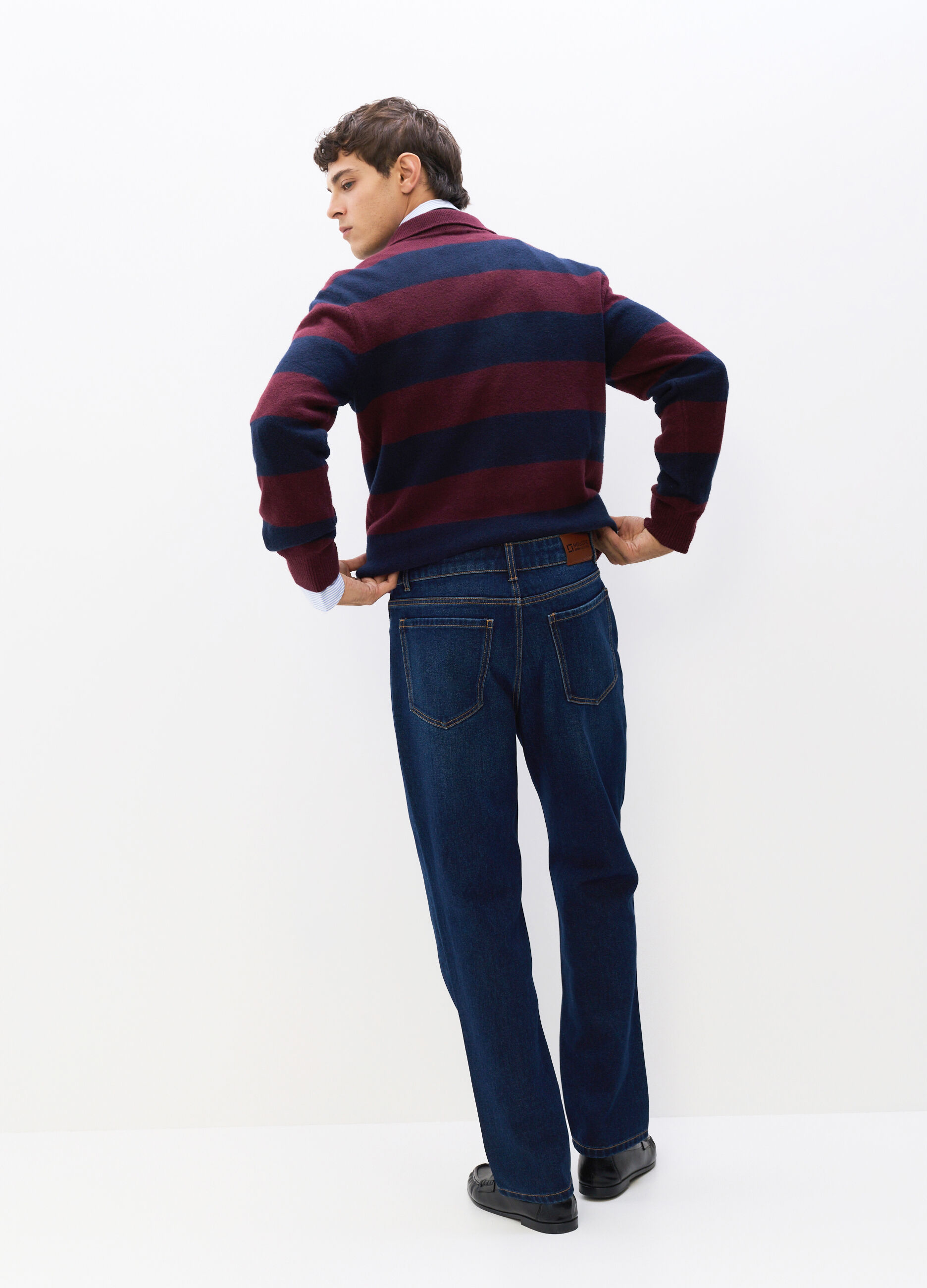 Jeans regular fit in denim misto cotone uomo_1