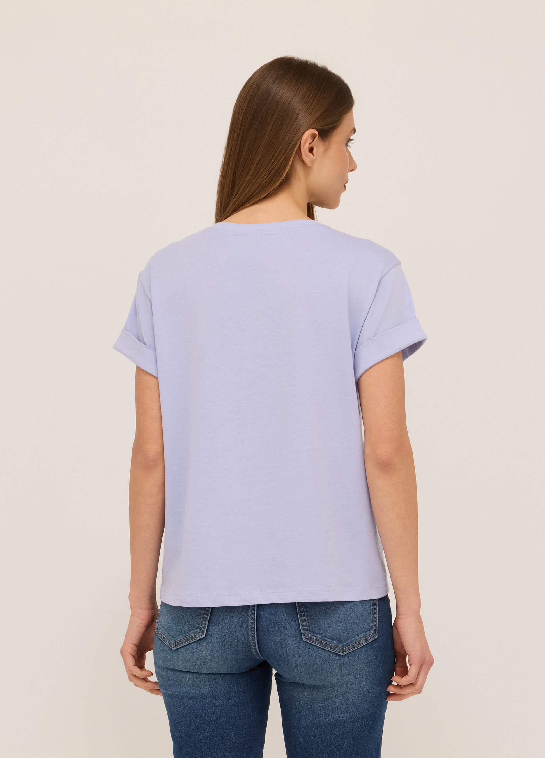 T-shirt in jersey di puro cotone donna_1