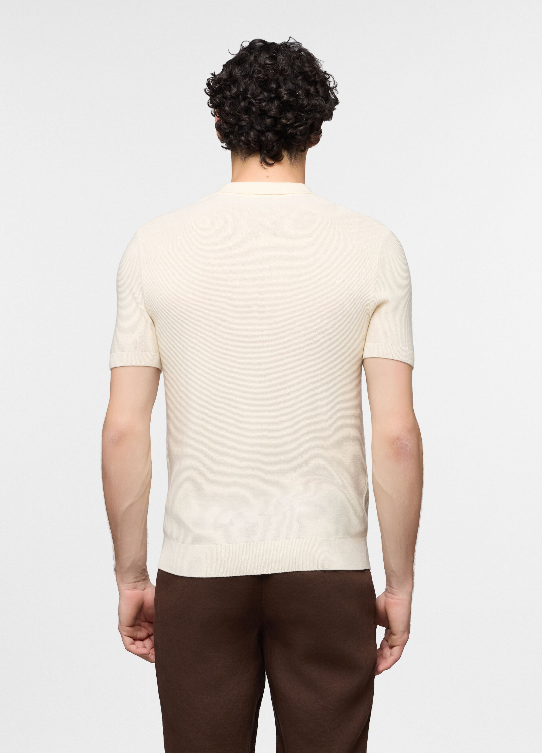 Polo a maniche corte in cotone a maglia uomo_1
