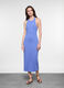 Abito lungo fitted in costina di cotone stretch donna_0