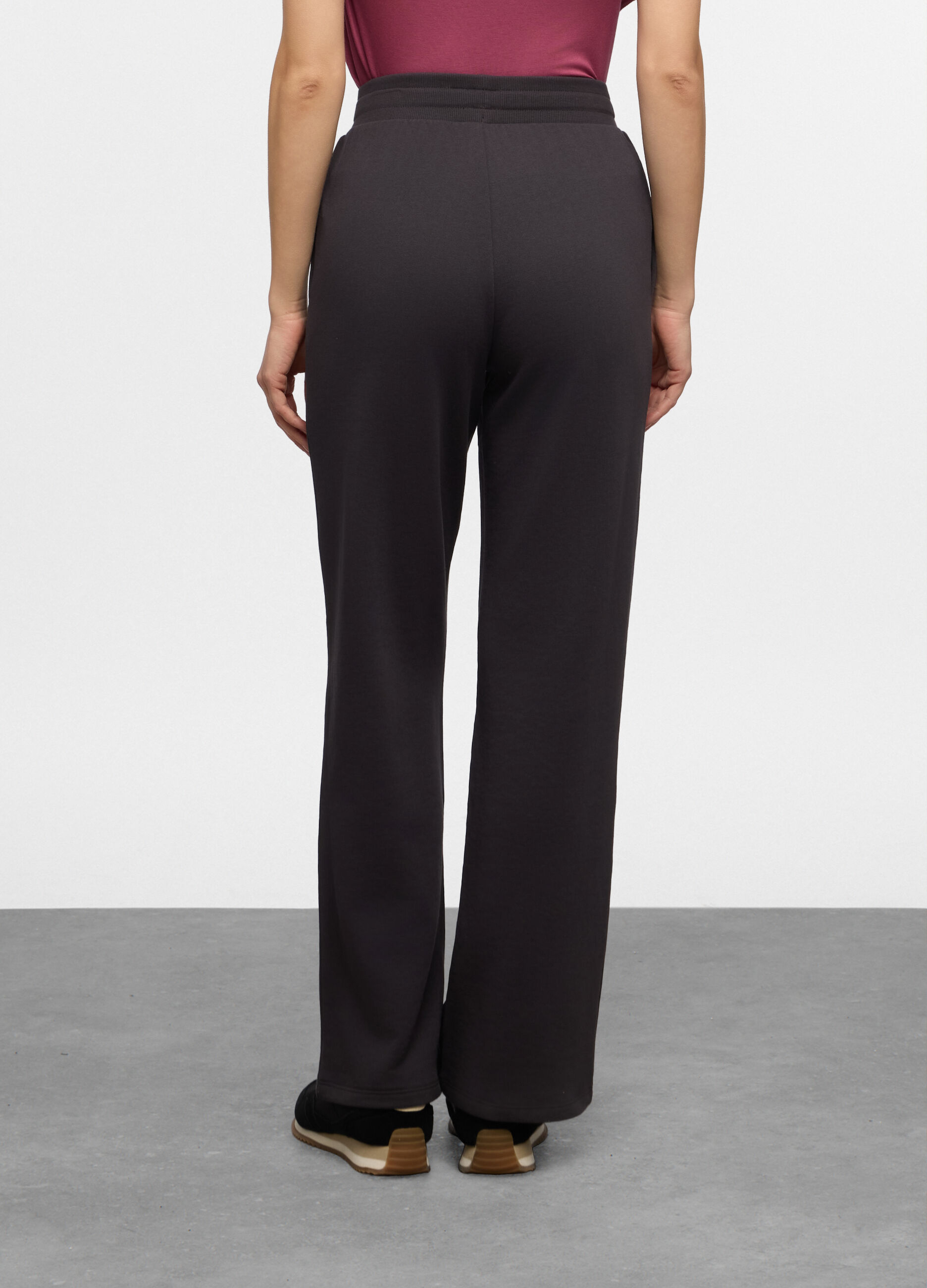 Jogger wide leg in french terry misto cotone donna_1
