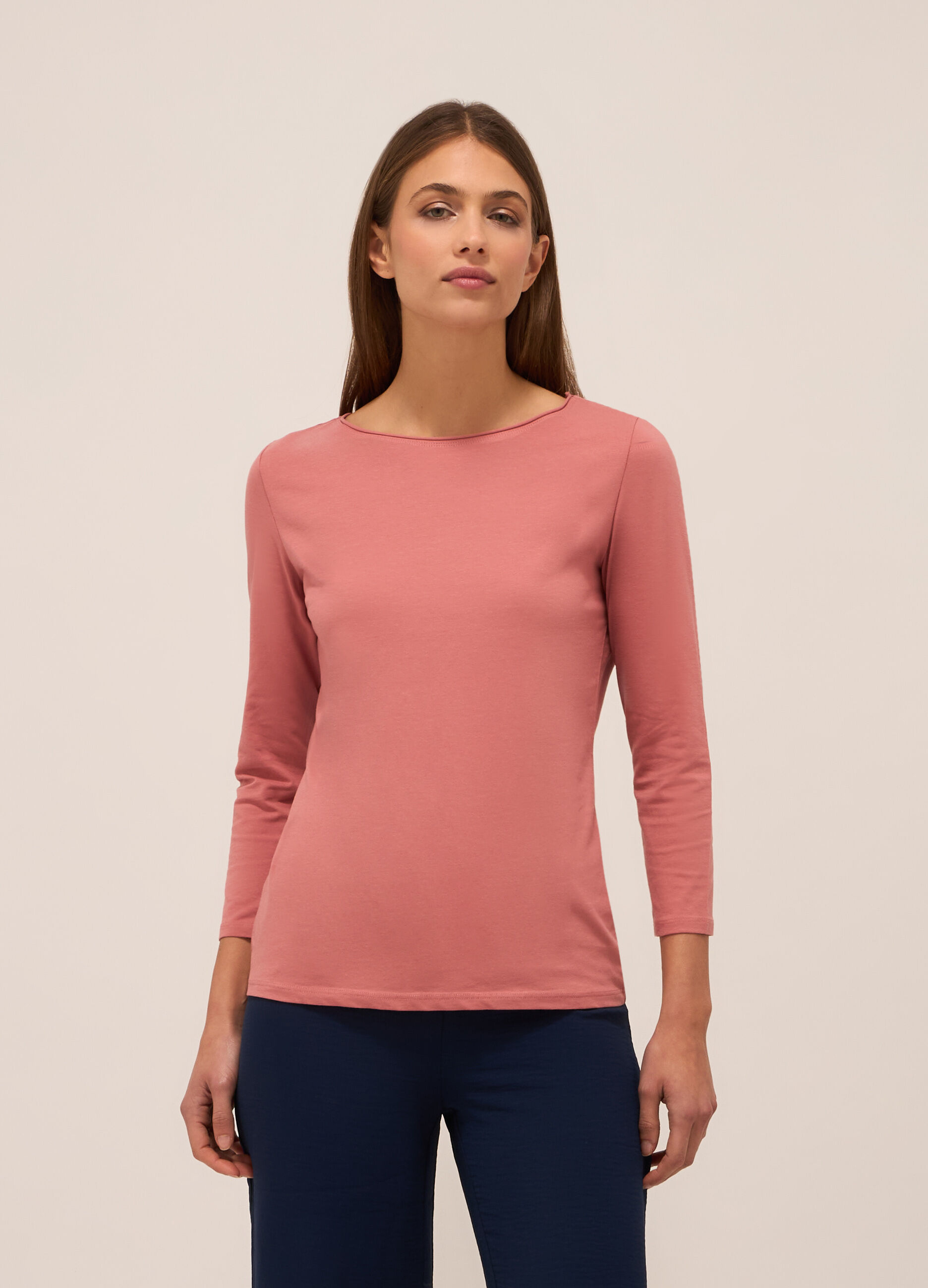 T-shirt in cotone stretch donna_0