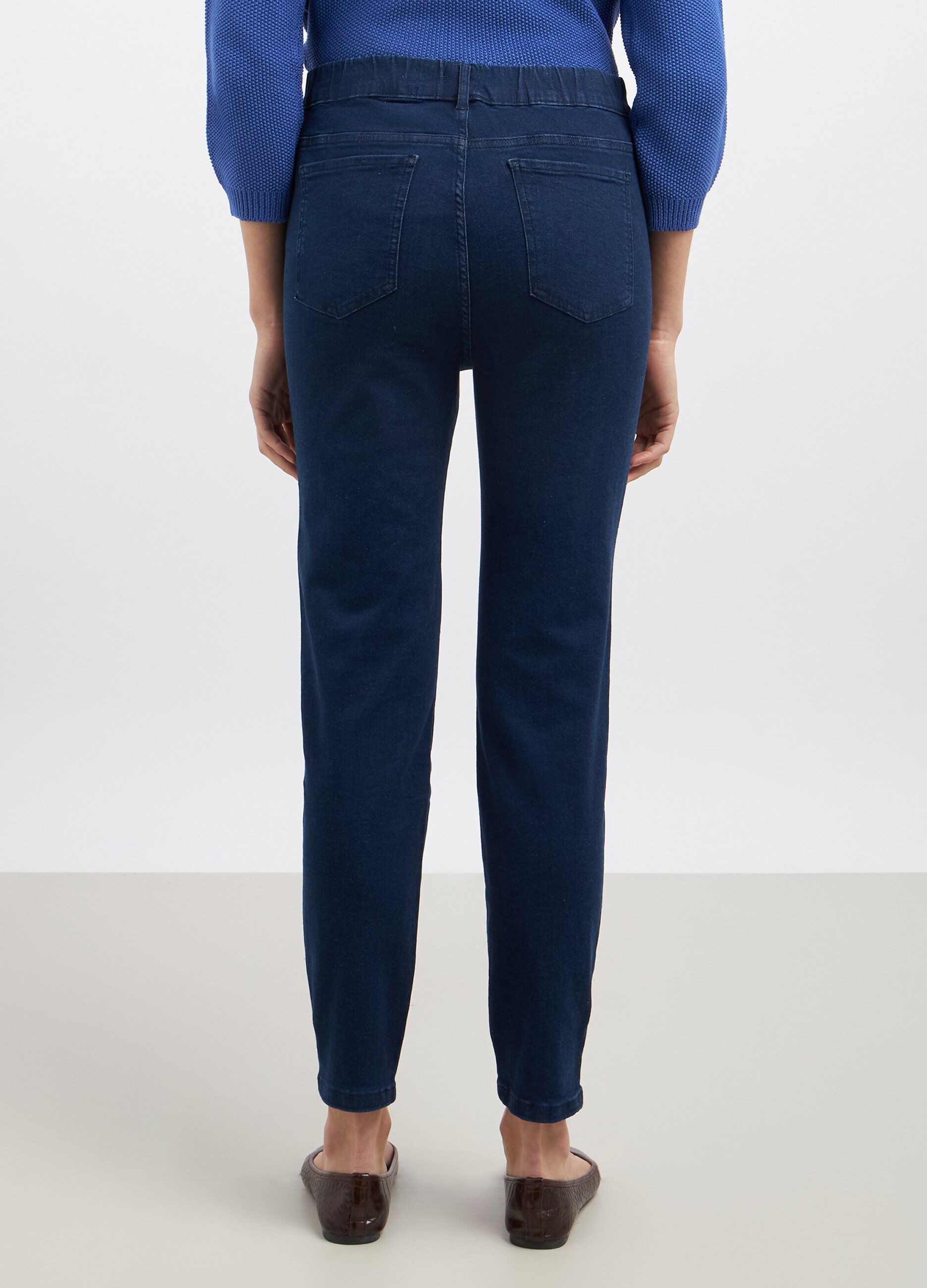 Leggings in denim di cotone stretch donna_1