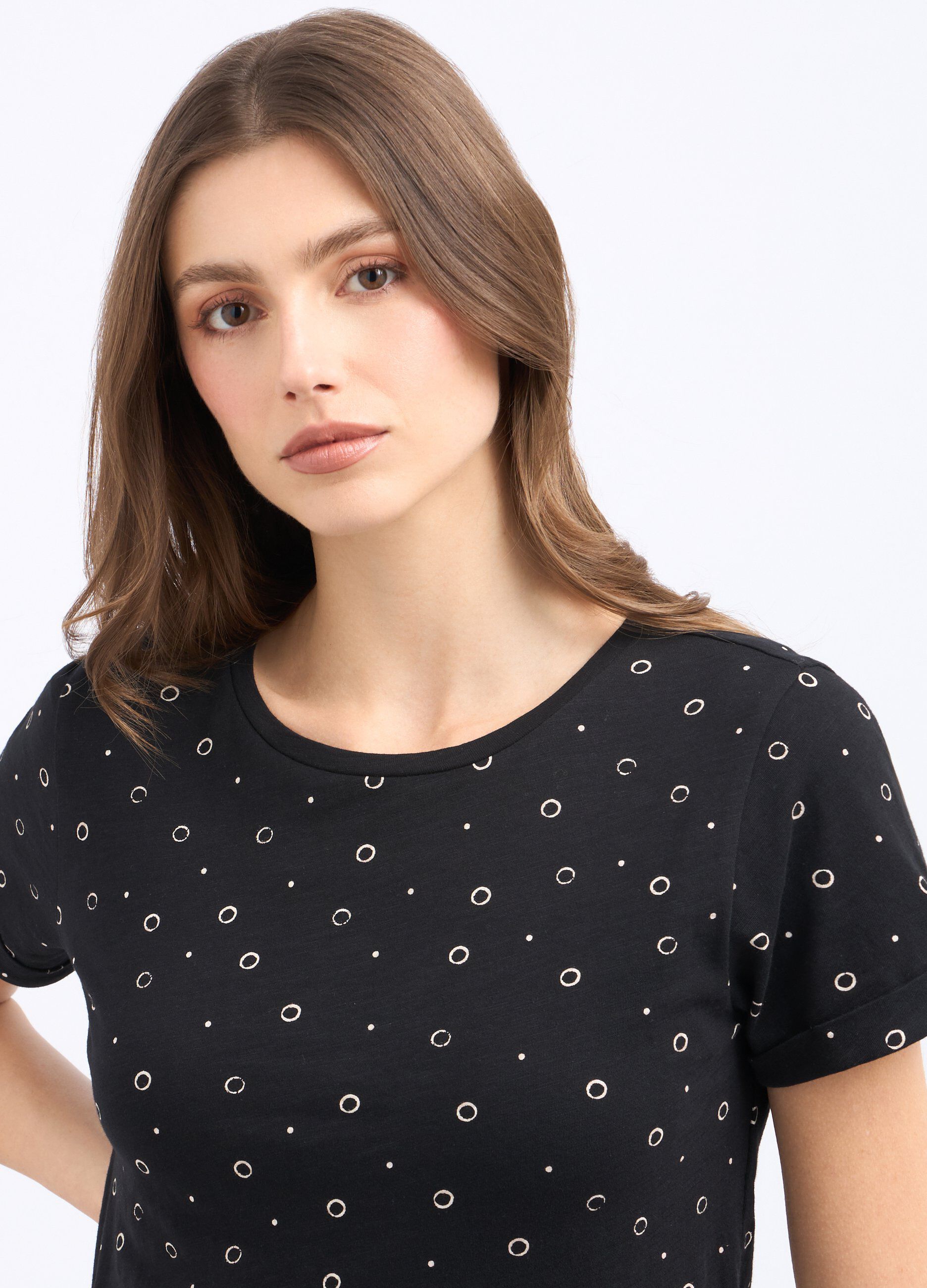 T-shirt in puro cotone con stampa donna