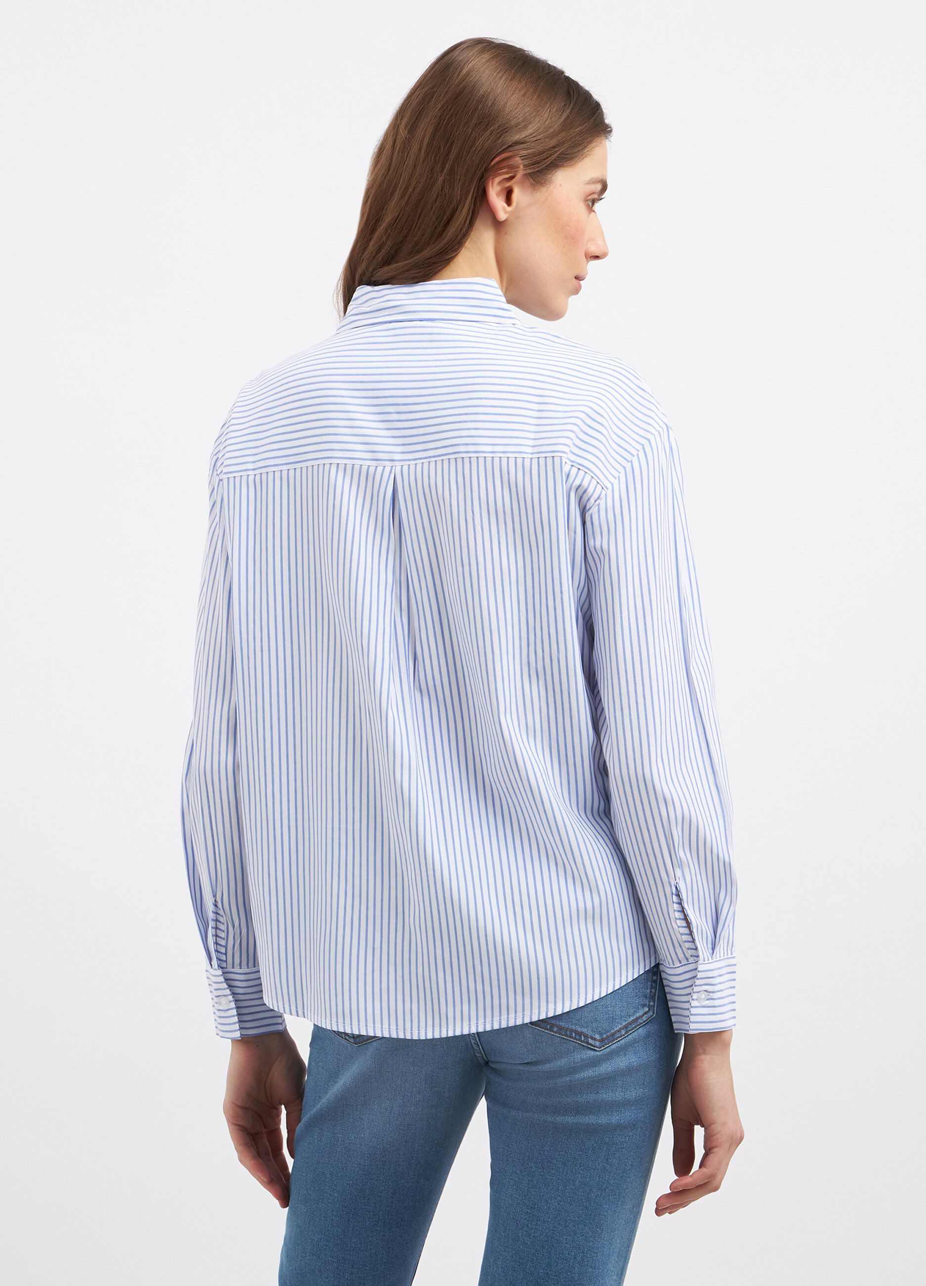 Camicia rigata in misto viscosa donna_1