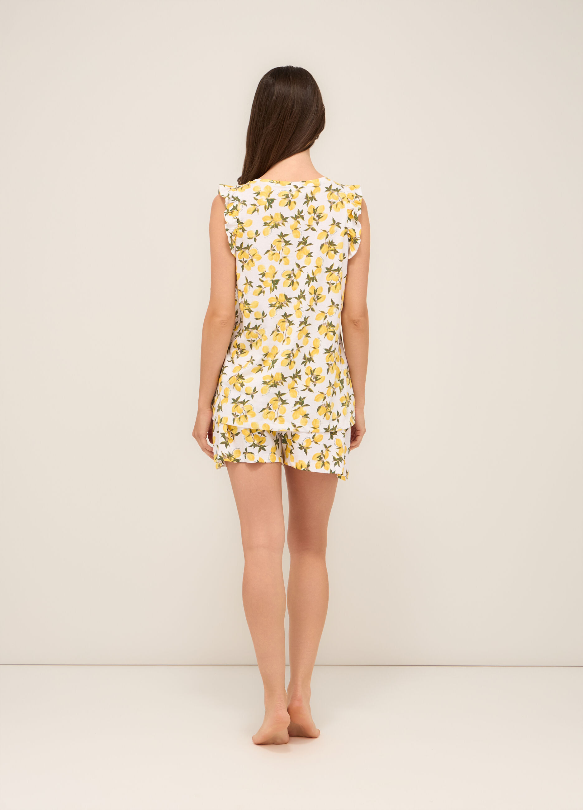 Set pigiama corto in jersey di puro cotone donna_1