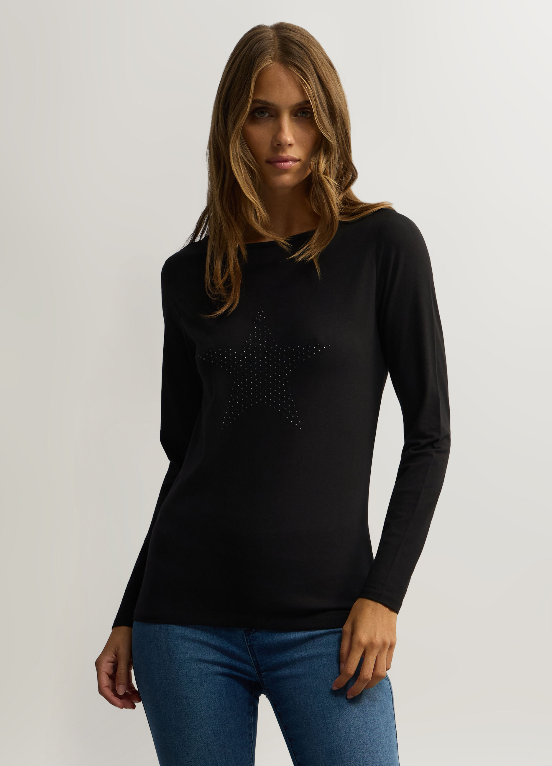 T-shirt girocollo stretch donna_0