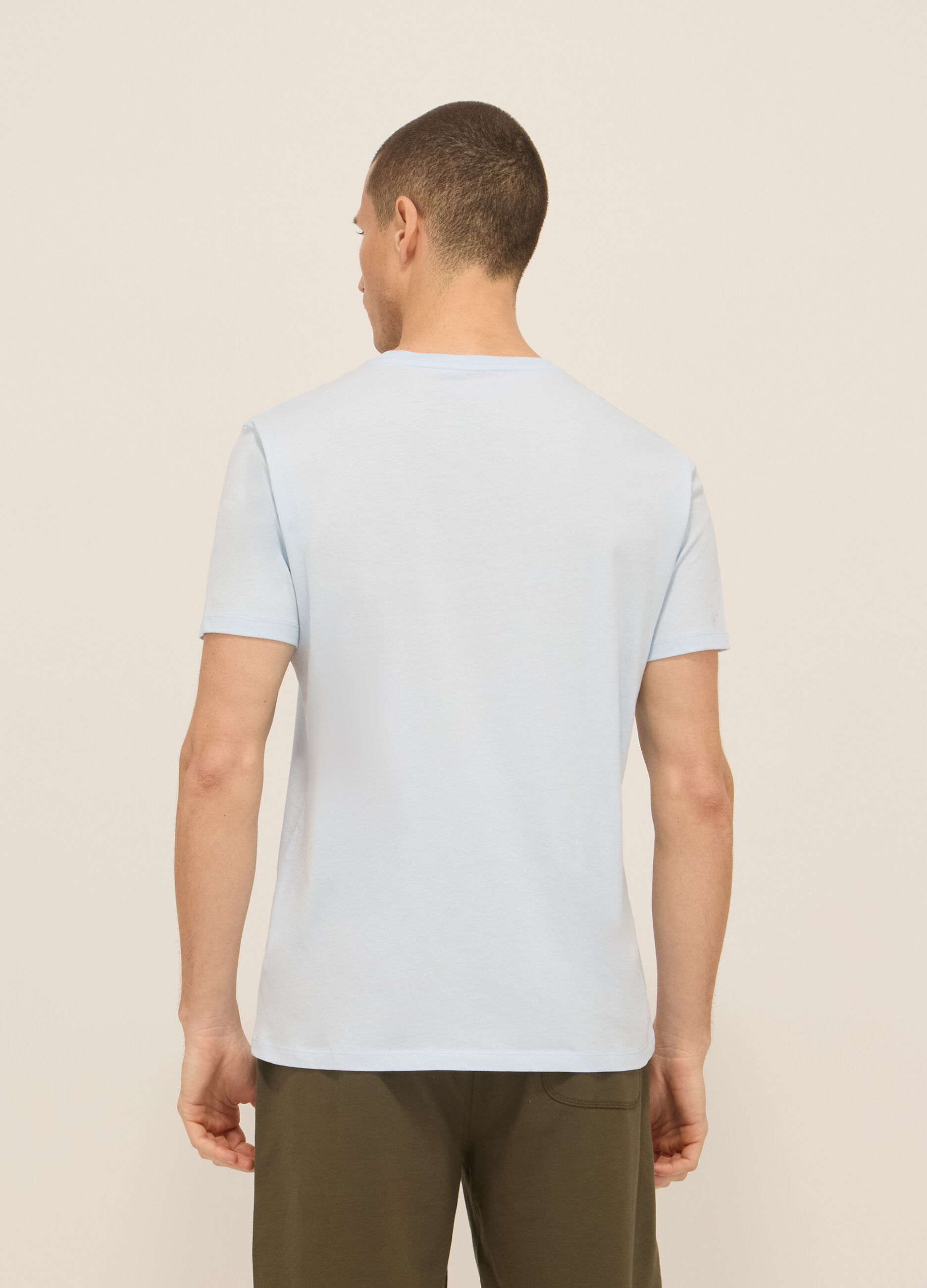 T-shirt girocollo in jersey di puro cotone uomo_1